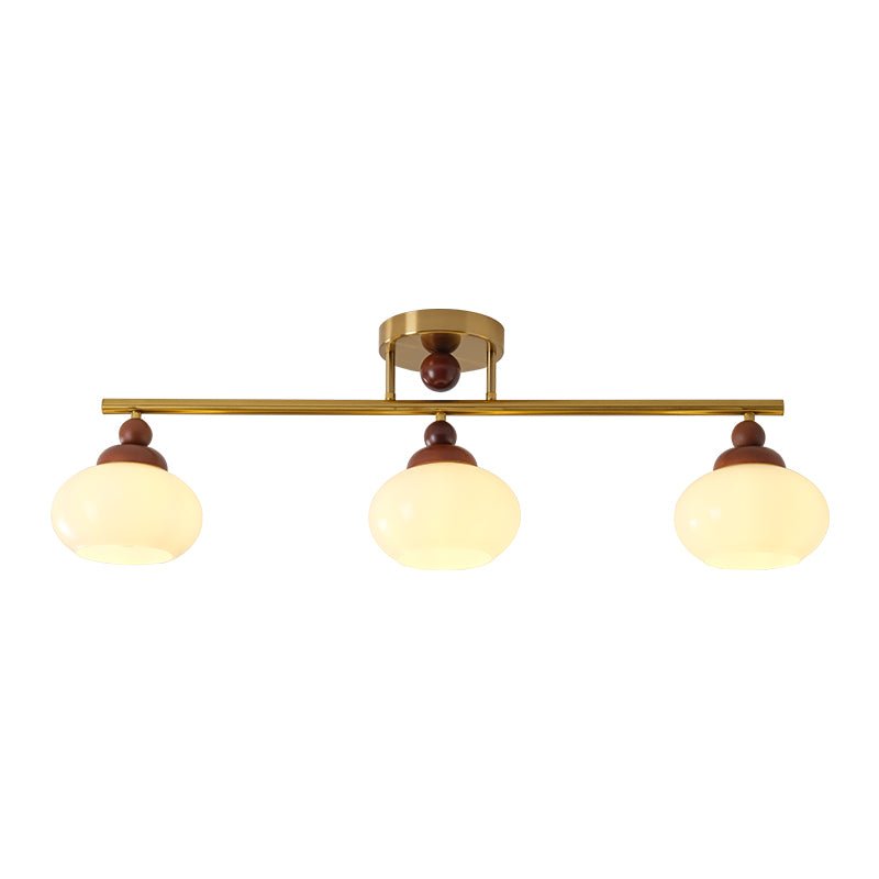 Orbis Quartet Wood Glass Ceiling Lamp