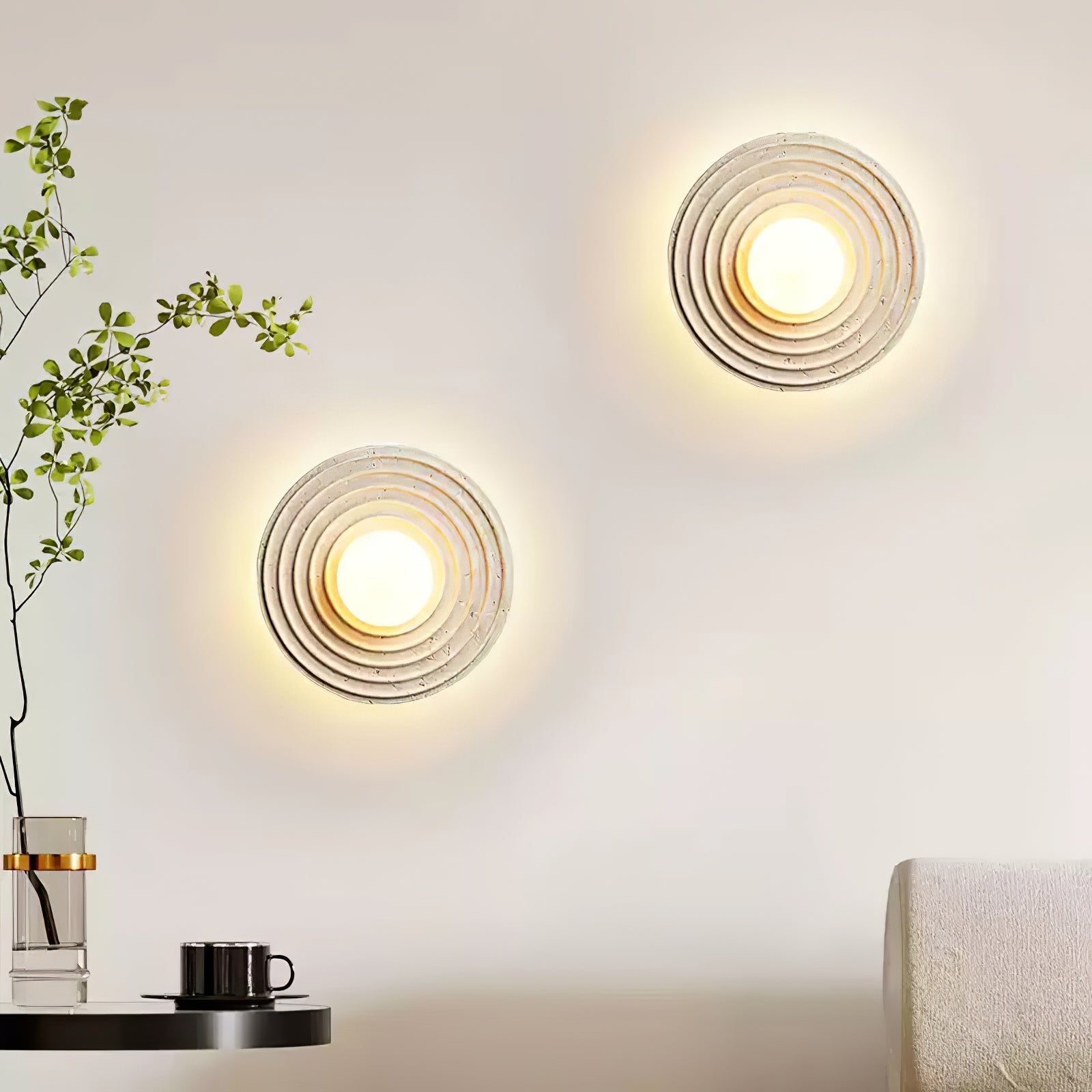 Zelirara Concentric Travertine Wall Light - Letslighting