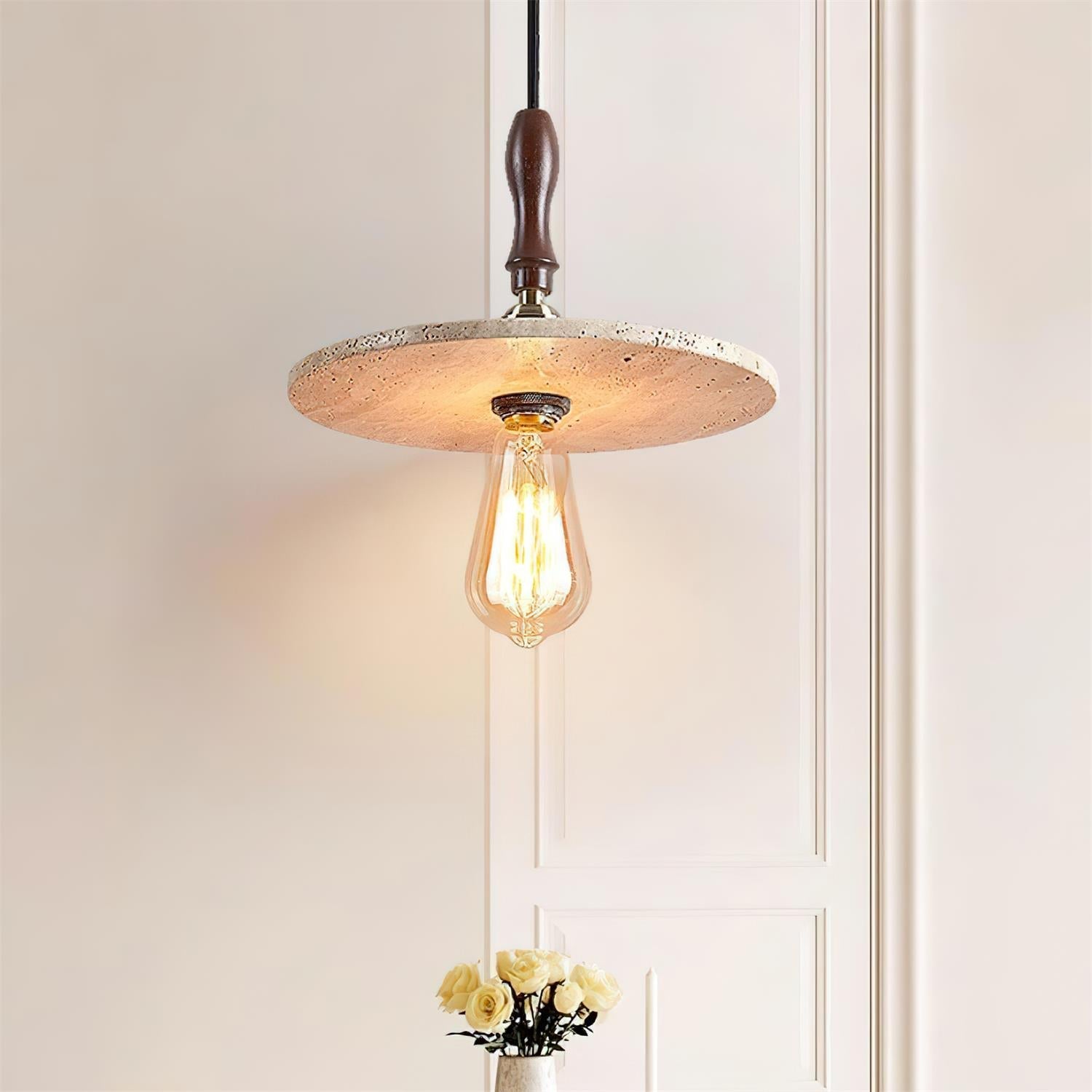 Ritta Orbit Pendant Light Travertine - Letslighting