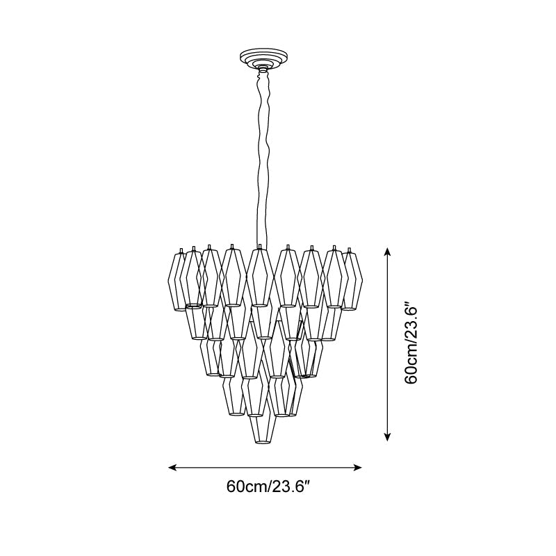 Orinelle Chandelier Prism-Tier Glass Cascade - Letslighting