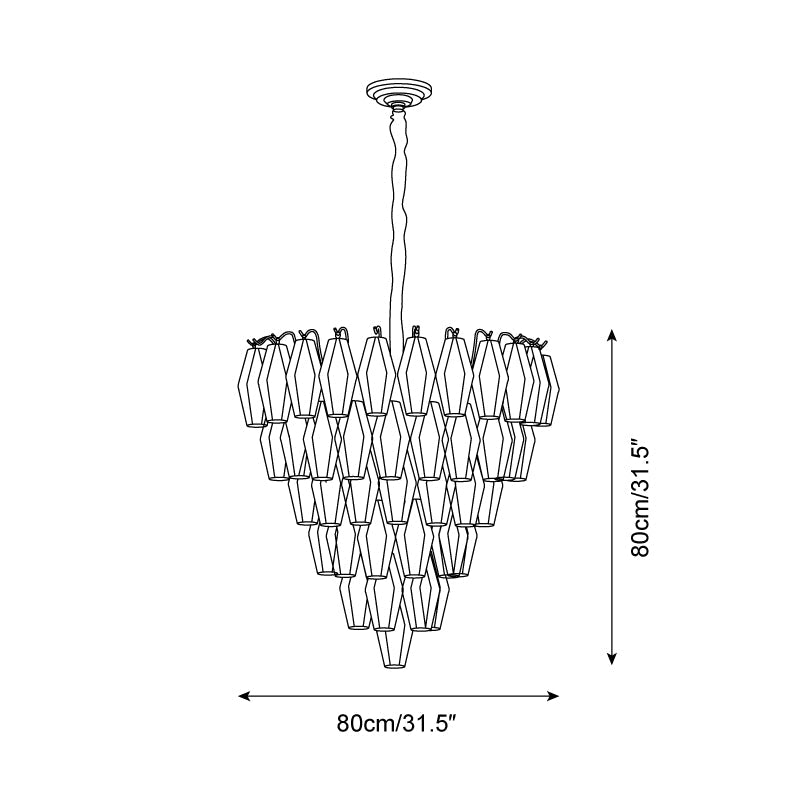 Orinelle Chandelier Prism-Tier Glass Cascade - Letslighting