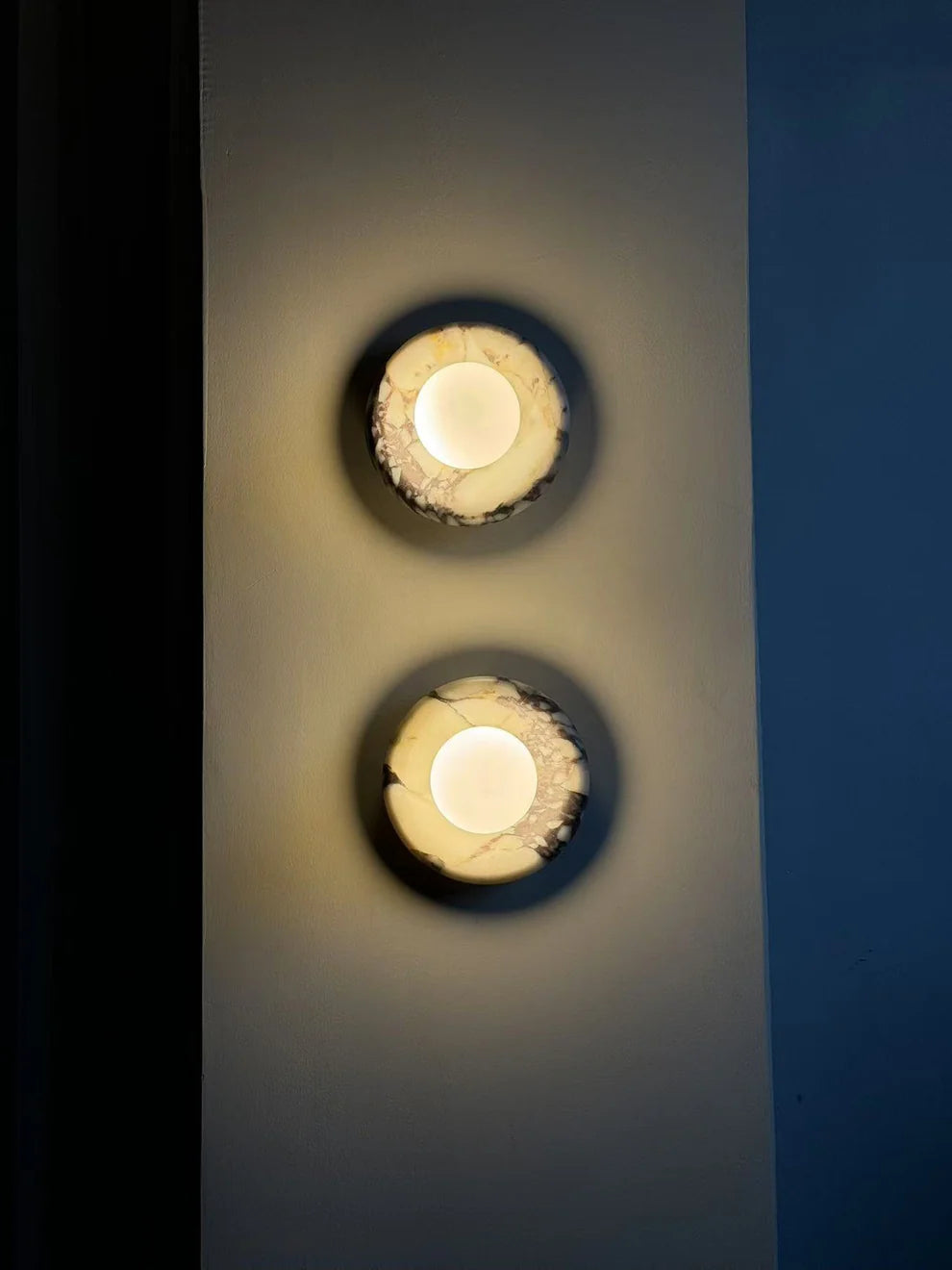 Aria Modern Round Marble Wall Light Shades Bedroom Living Room