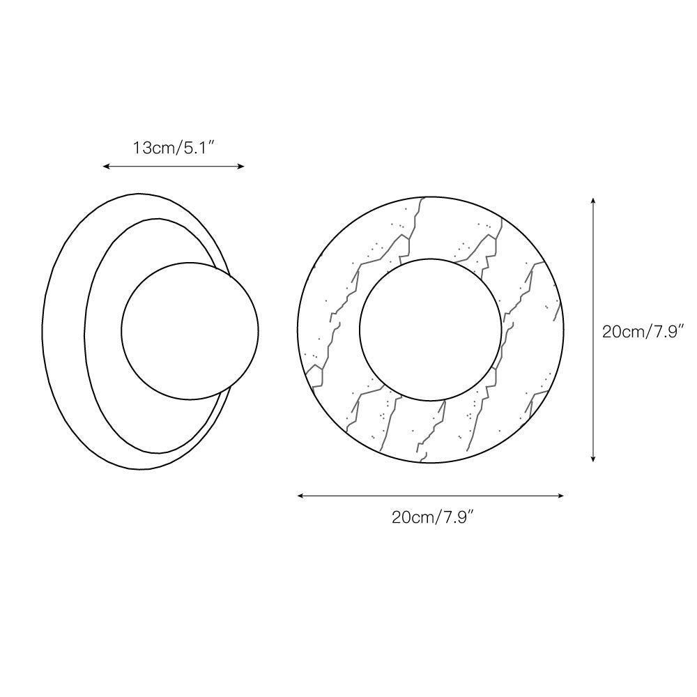 Alsorarae Modern Minimalist Beige Glass Marble Sconce Wall Lamp - Lamp Copper