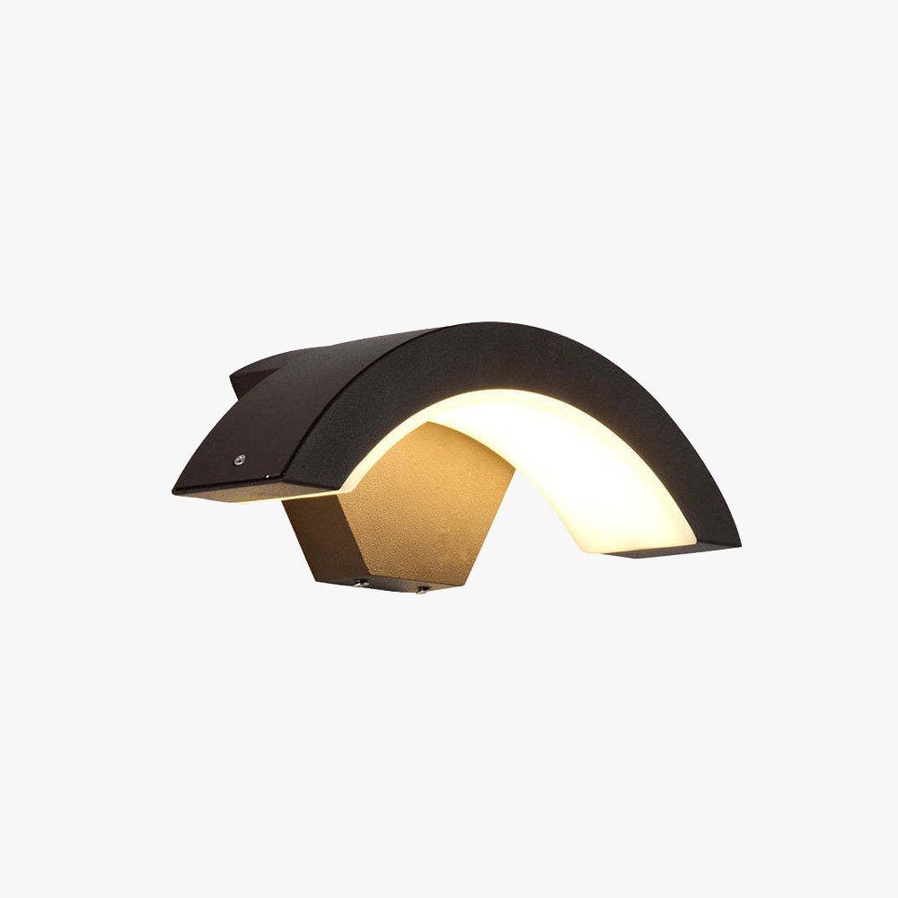 Ray Applique Murale Capteur étanche Arc Modern Noir, Extérieur