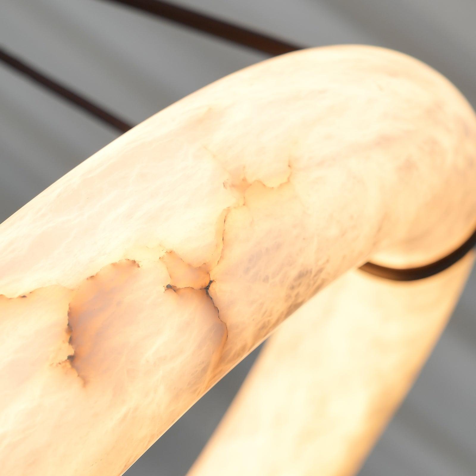 Luste Alabaster Chandeliers Ring Leather Strap Version A - Letslighting
