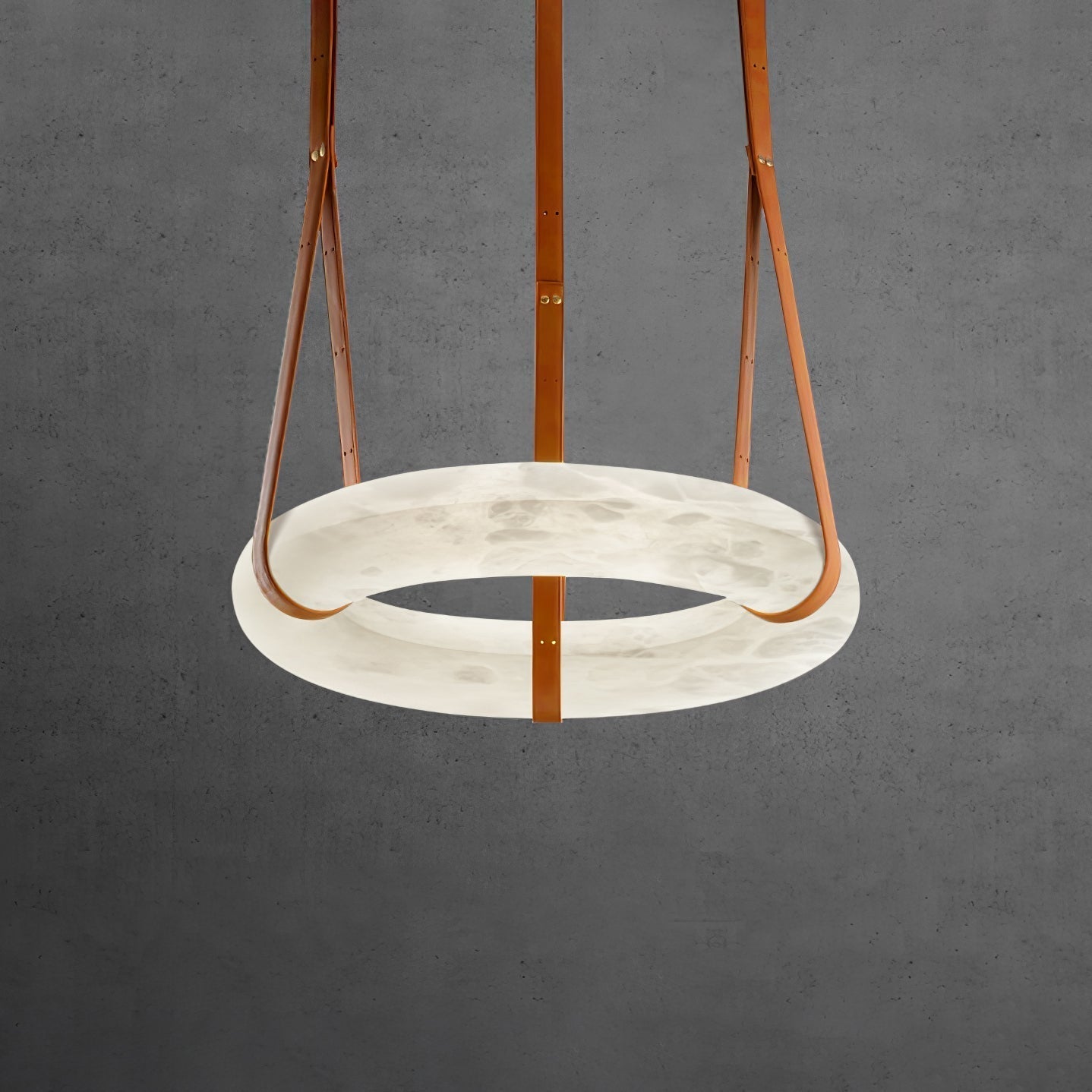 Luste Alabaster Chandeliers Ring Leather Strap Version B - Letslighting