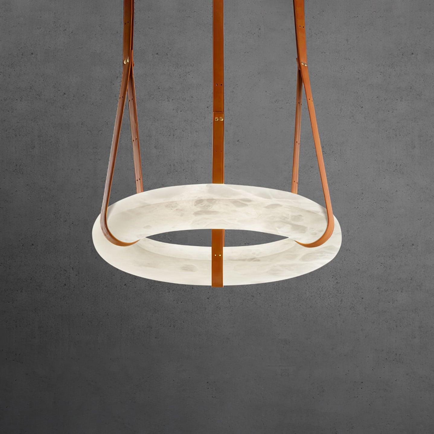 Luste Alabaster Chandeliers Ring Leather Strap Version A - Letslighting