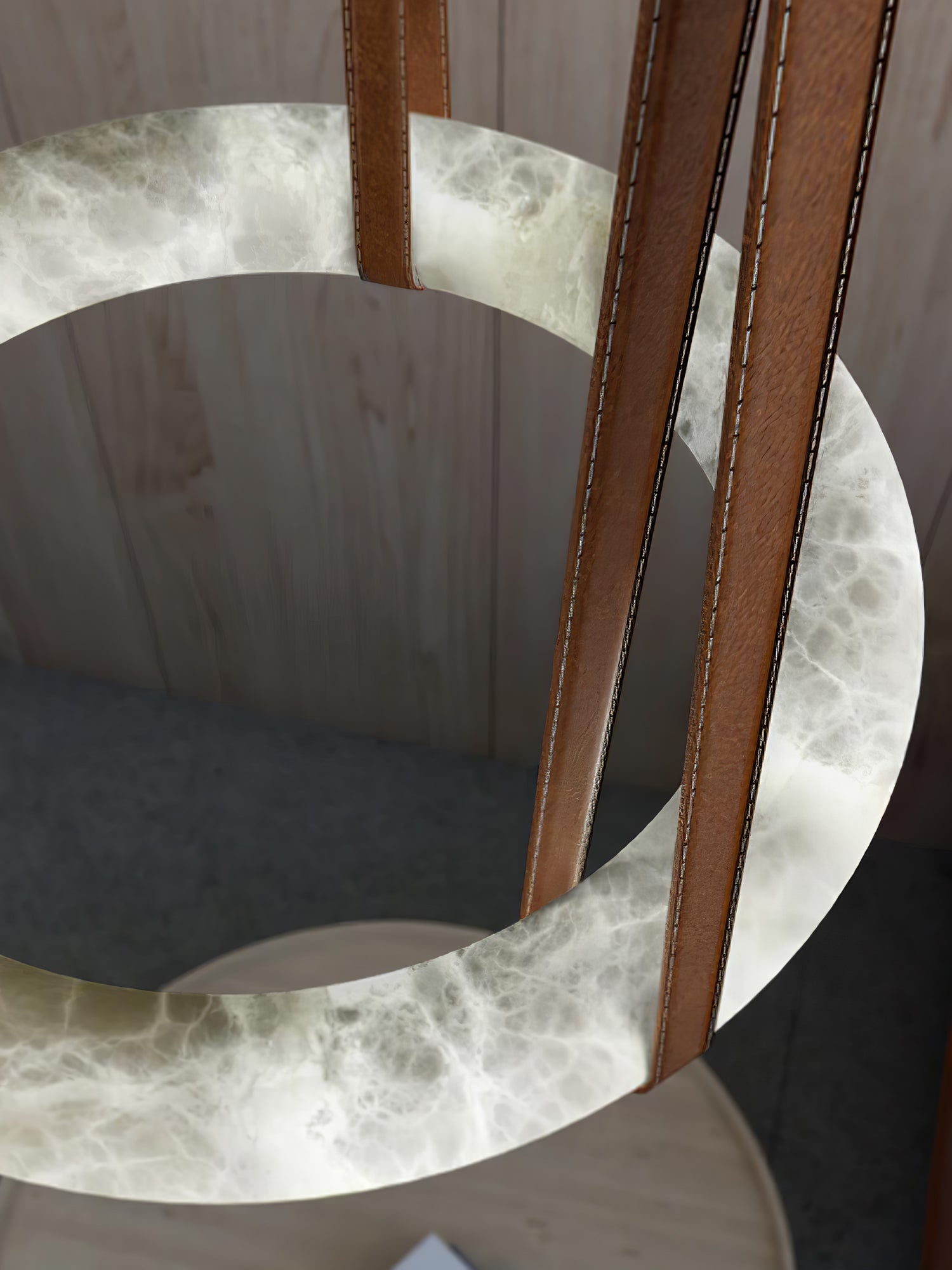 Luste Alabaster Chandeliers Ring Leather Strap Version A - Letslighting