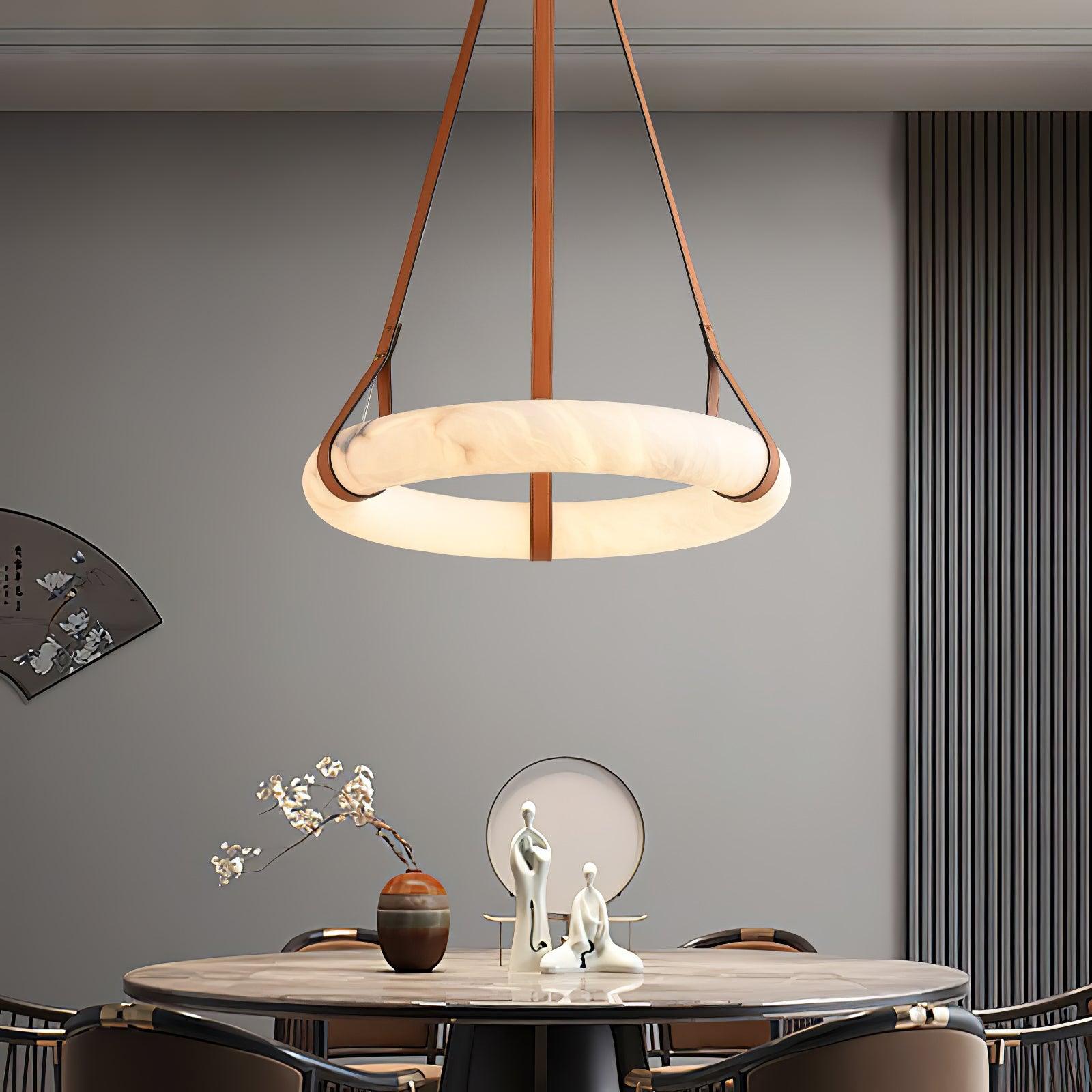 Mydorira Premium Elegance Brass Alabaster Chandelier - Lamp Copper