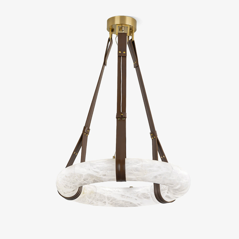 Luste Alabaster Chandeliers Ring Leather Strap Version A - Letslighting