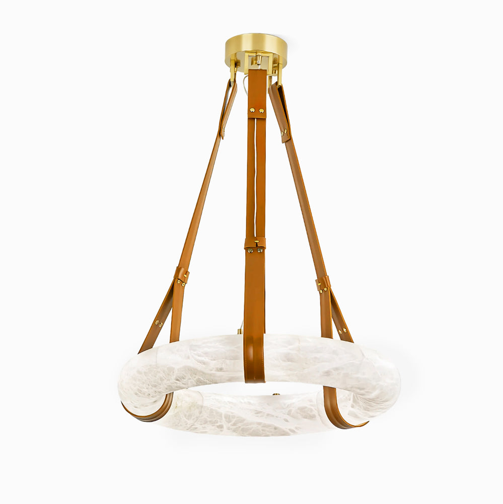 Luste Alabaster Chandeliers Ring Leather Strap Version A - Letslighting
