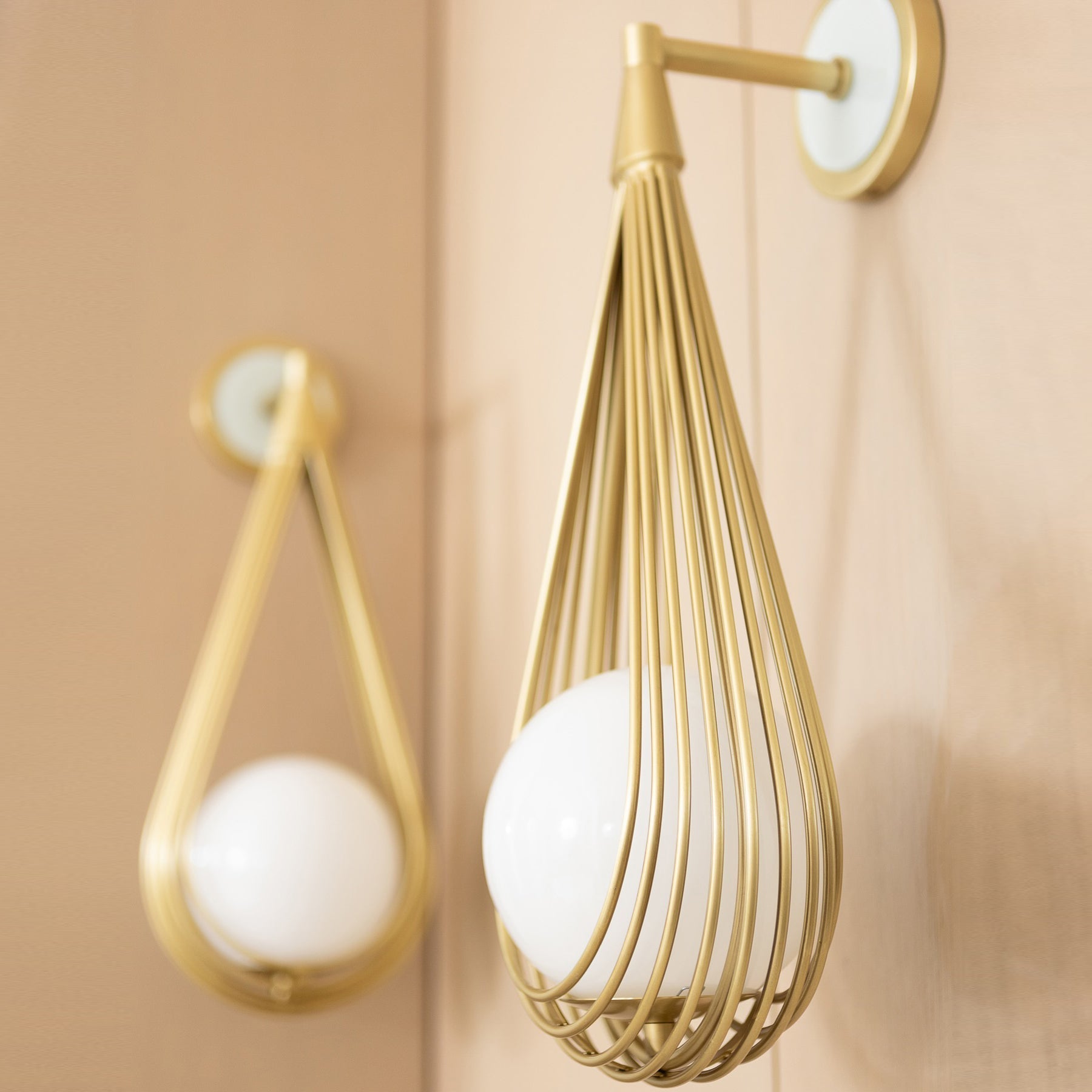 Zemirir Modern Minimalist Brass Glass Wall Lamp - Lamp Copper