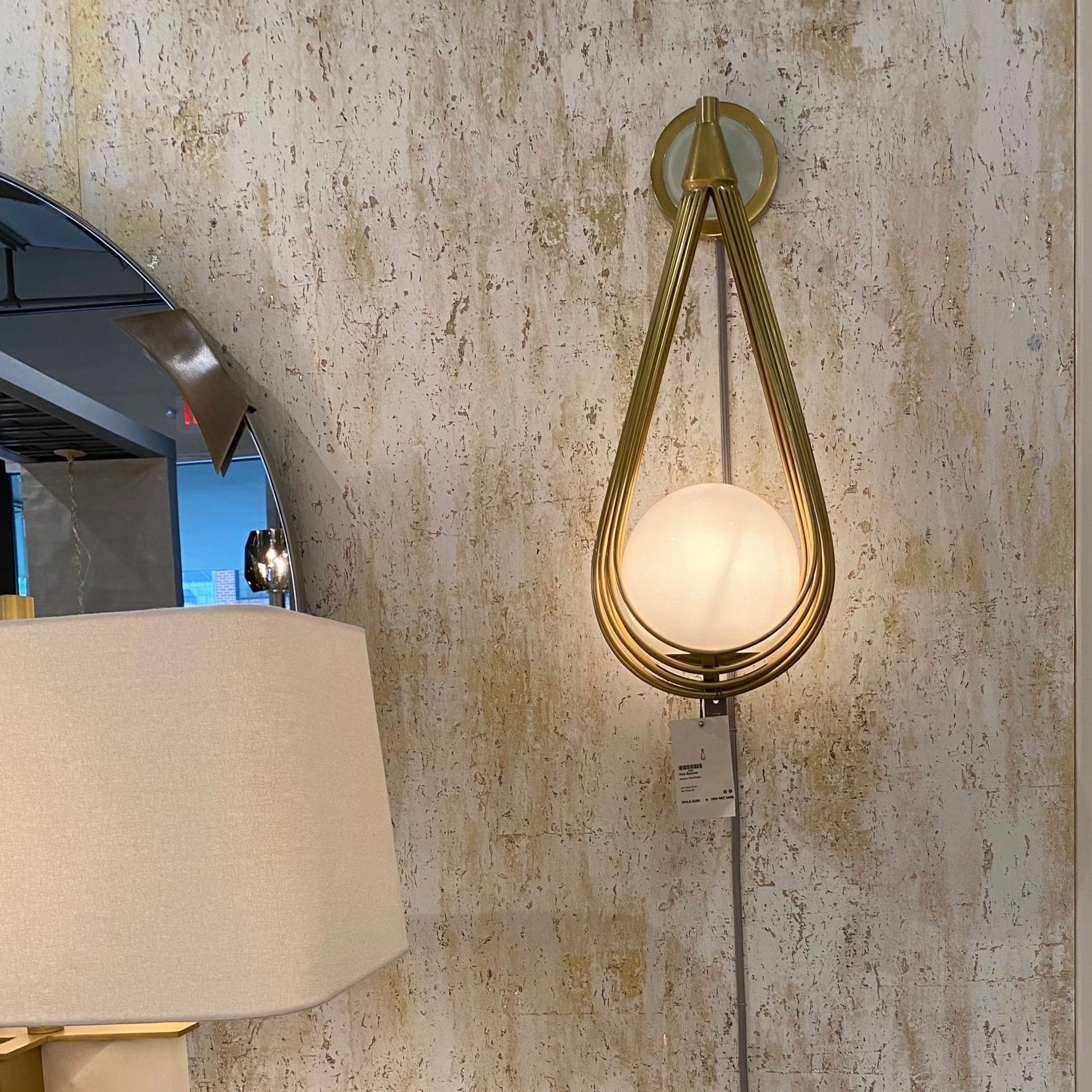 Zemirir Modern Minimalist Brass Glass Wall Lamp - Lamp Copper