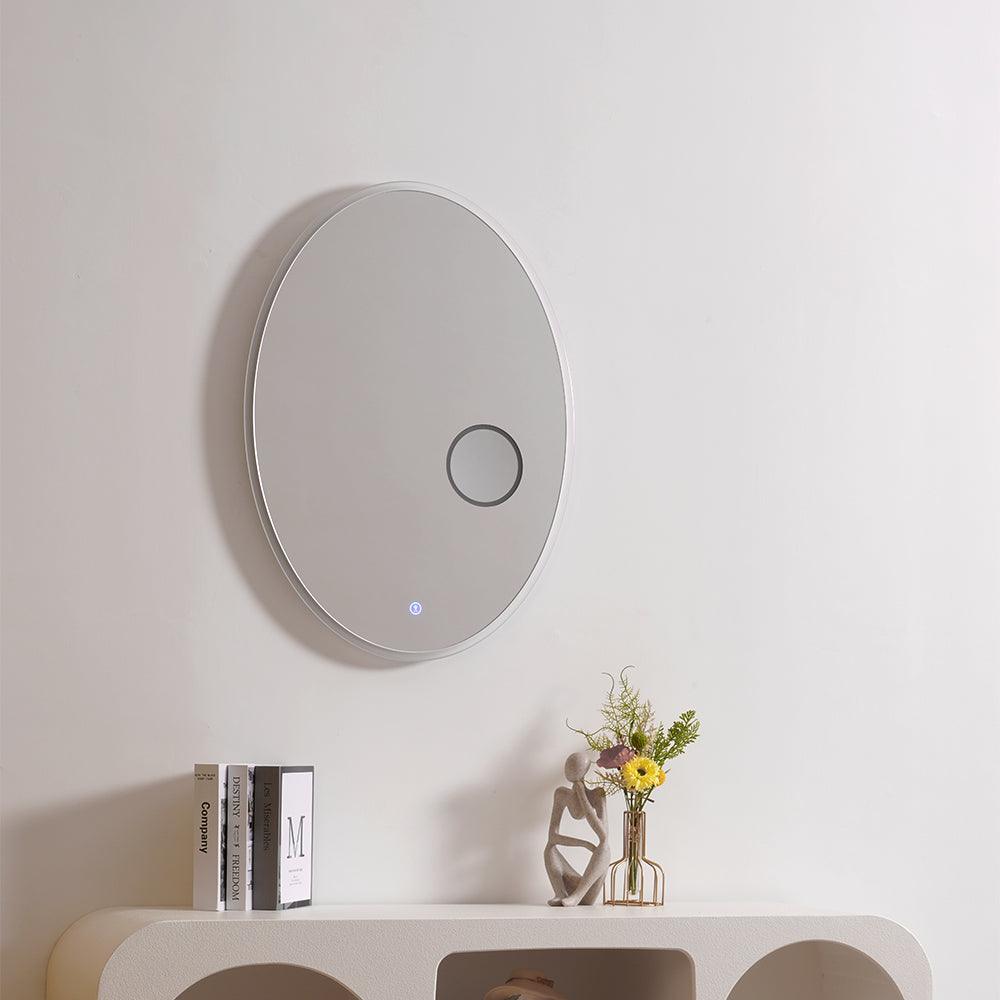 Ovariel Oval Mirror Metal Plastic Wall Light - Blowlighting