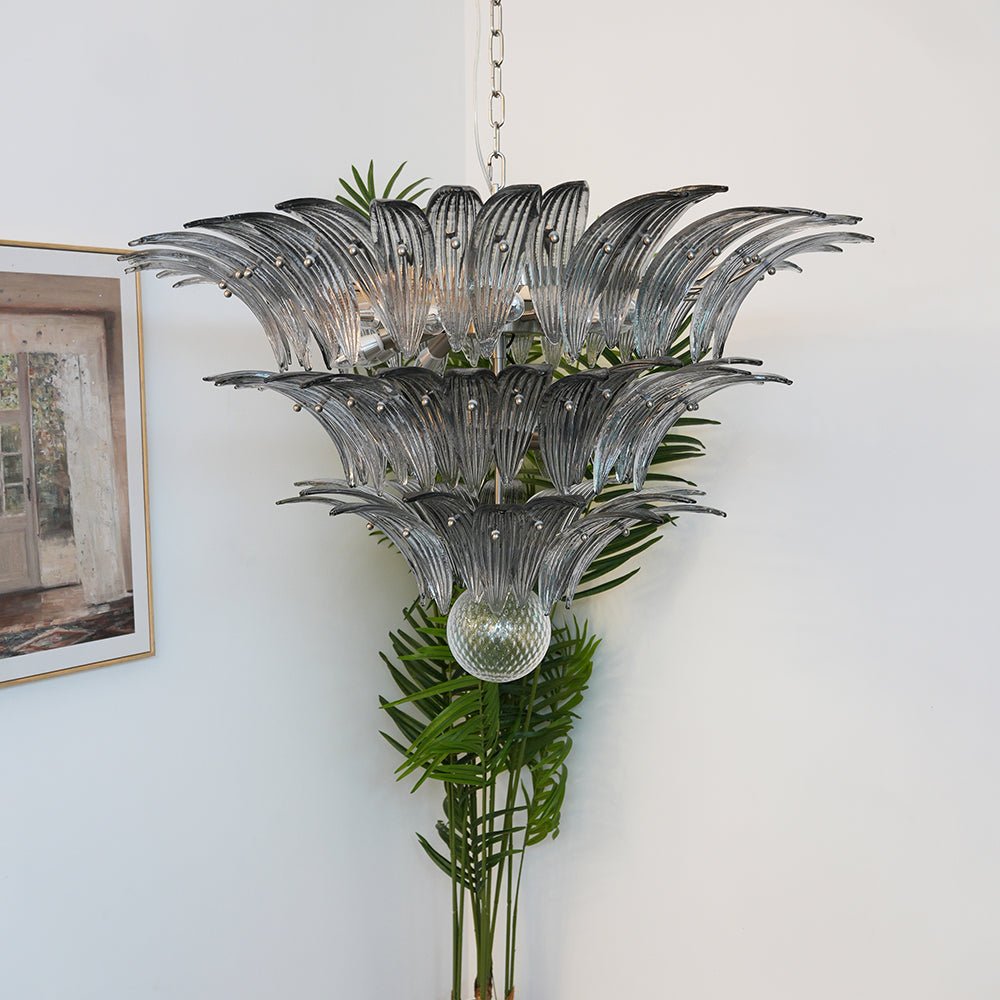 Aurora Chandelier Murano Glass Palm Leaf Tiered - Letslighting