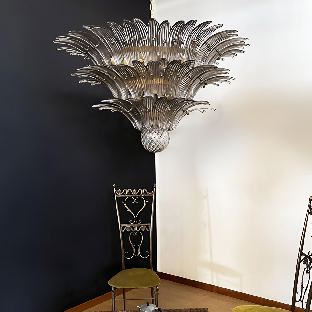 Aurora Chandelier Murano Glass Palm Leaf Tiered - Letslighting