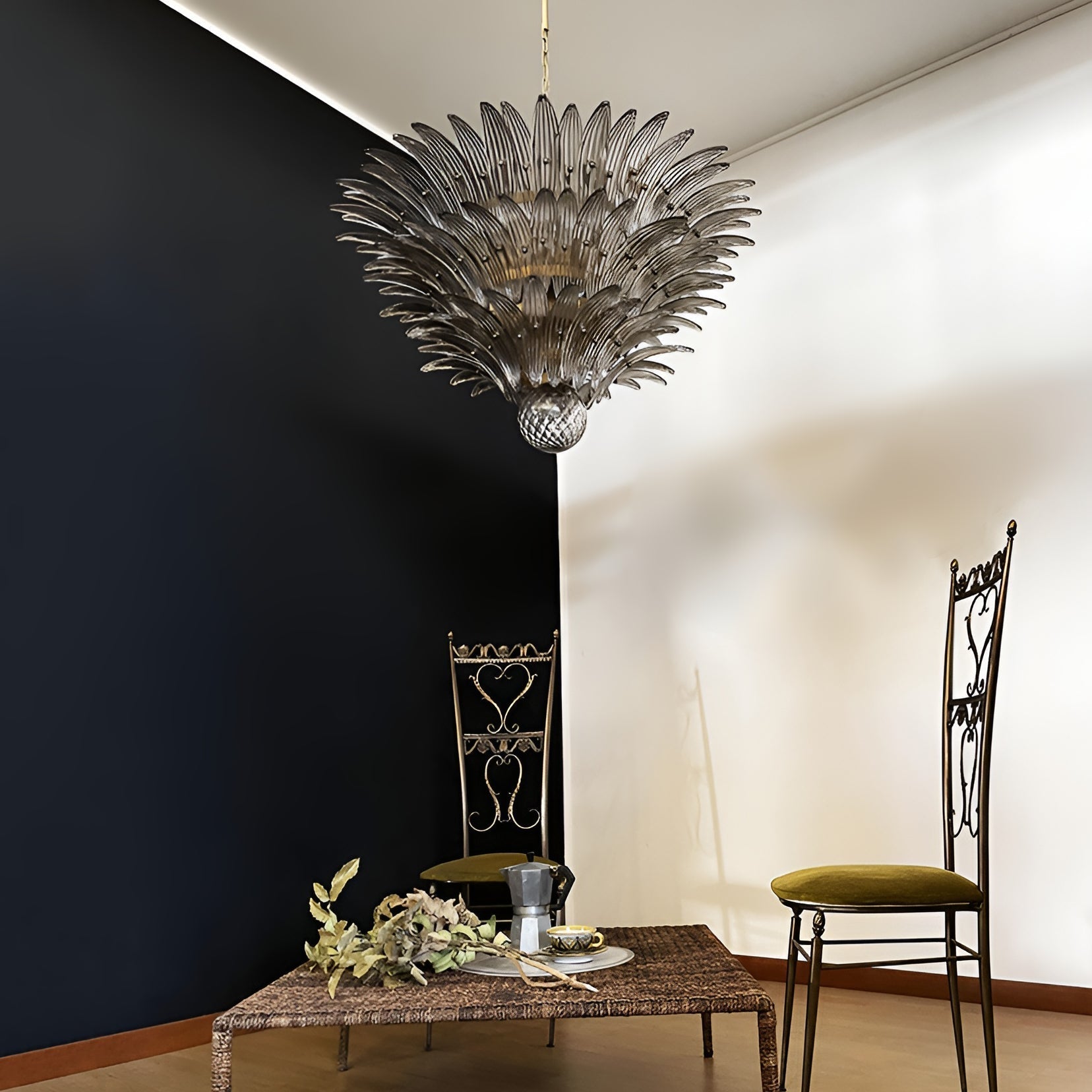Aurora Chandelier Murano Glass Palm Leaf Tiered - Letslighting