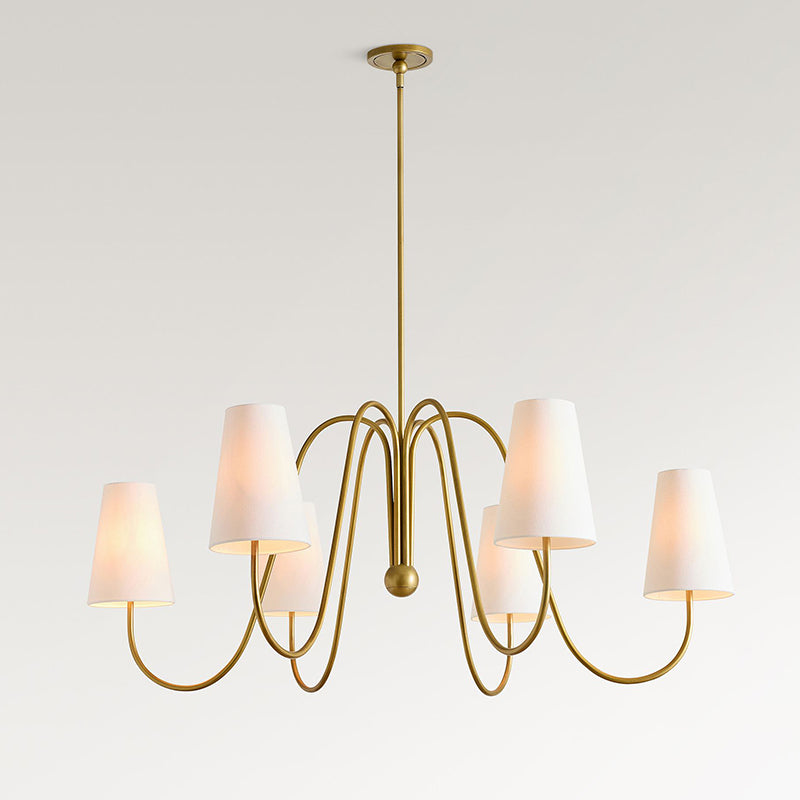 Cevaris Individual Creativity Curved Brass Fabric Chandelier - Lamp Copper