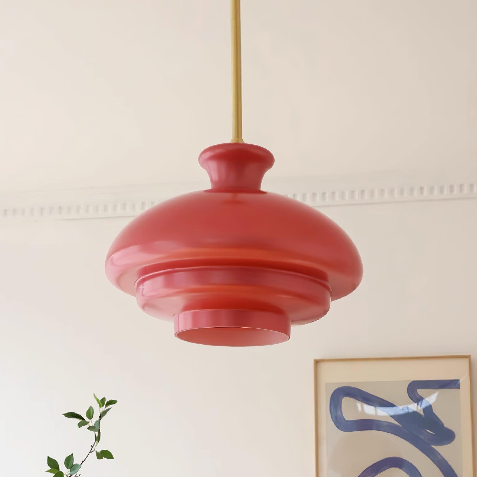 Pendant Lamp Layered Glass Dome Retro Silhouette Warm Ambient Glow - Letslighting