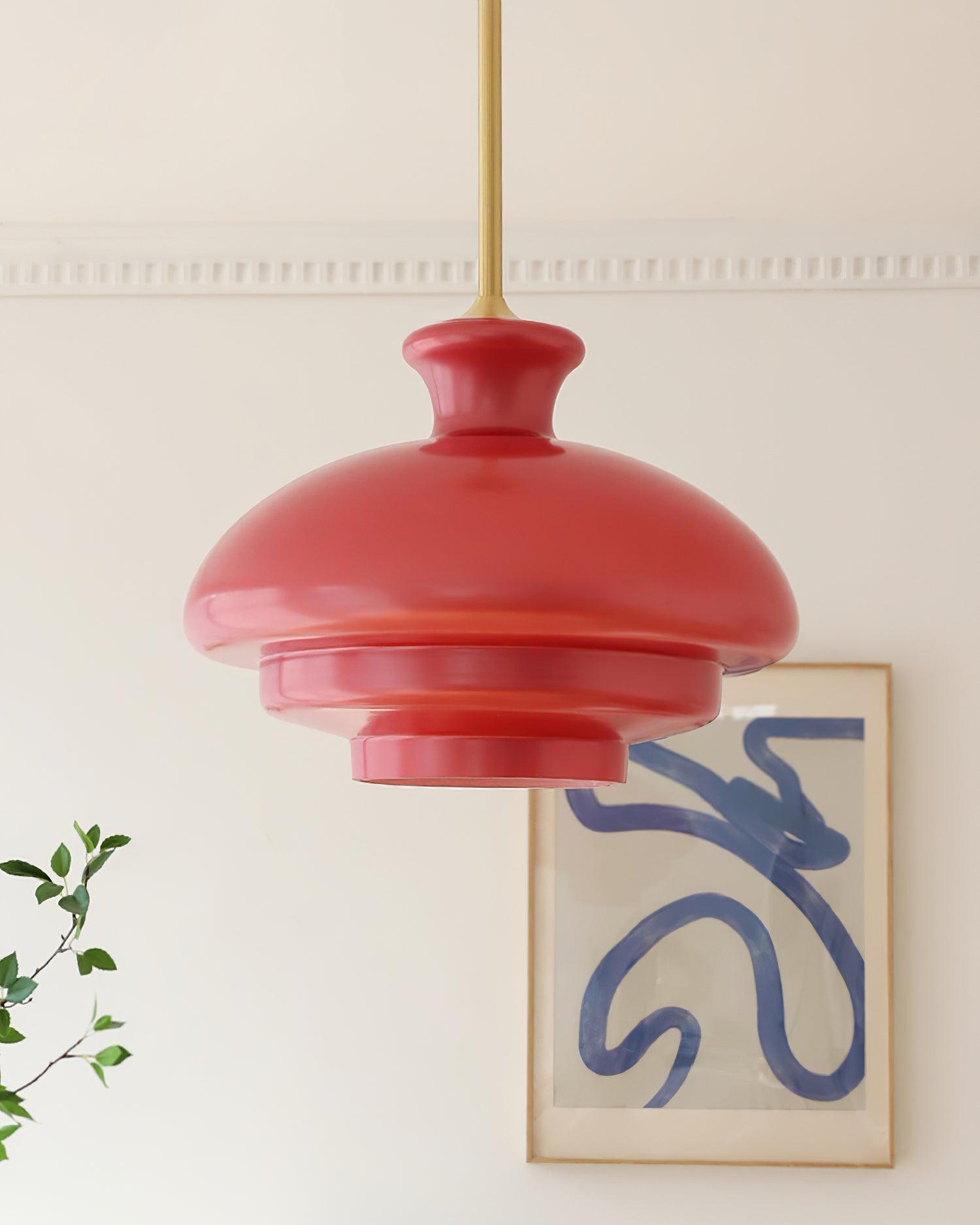 Pendant Lamp Layered Glass Dome Retro Silhouette Warm Ambient Glow - Letslighting