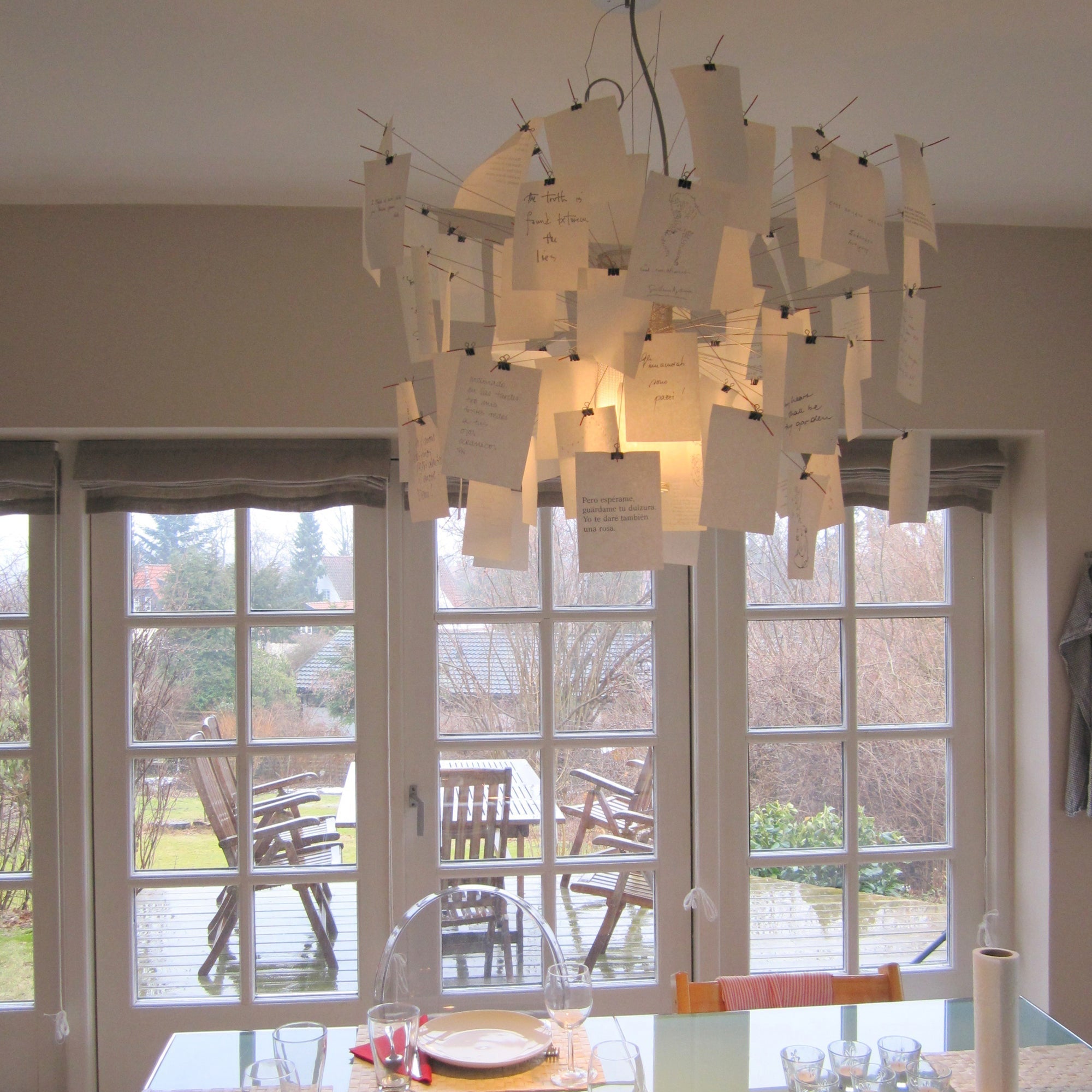 Ortheen Individual Creativity Paper Metal Chandelier - Lamp Copper