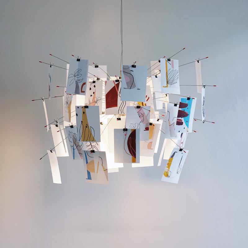 Ortheen Individual Creativity Paper Metal Chandelier - Lamp Copper