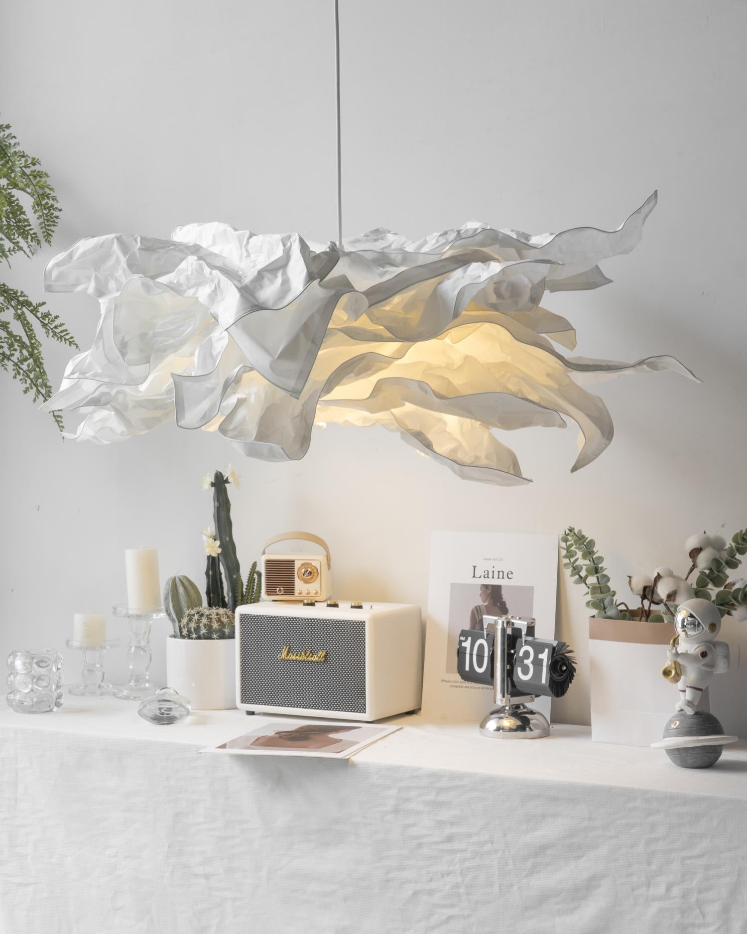 Paper Plug-In Pendant Lamp Pleated Origami Form - Letslighting