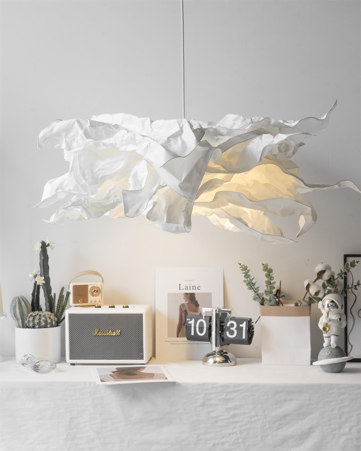 Paper Plug-In Pendant Lamp Pleated Origami Form - Letslighting