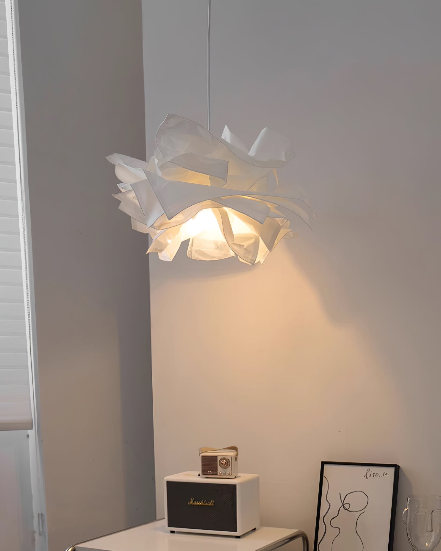 Paper Plug-In Pendant Lamp Pleated Origami Form - Letslighting