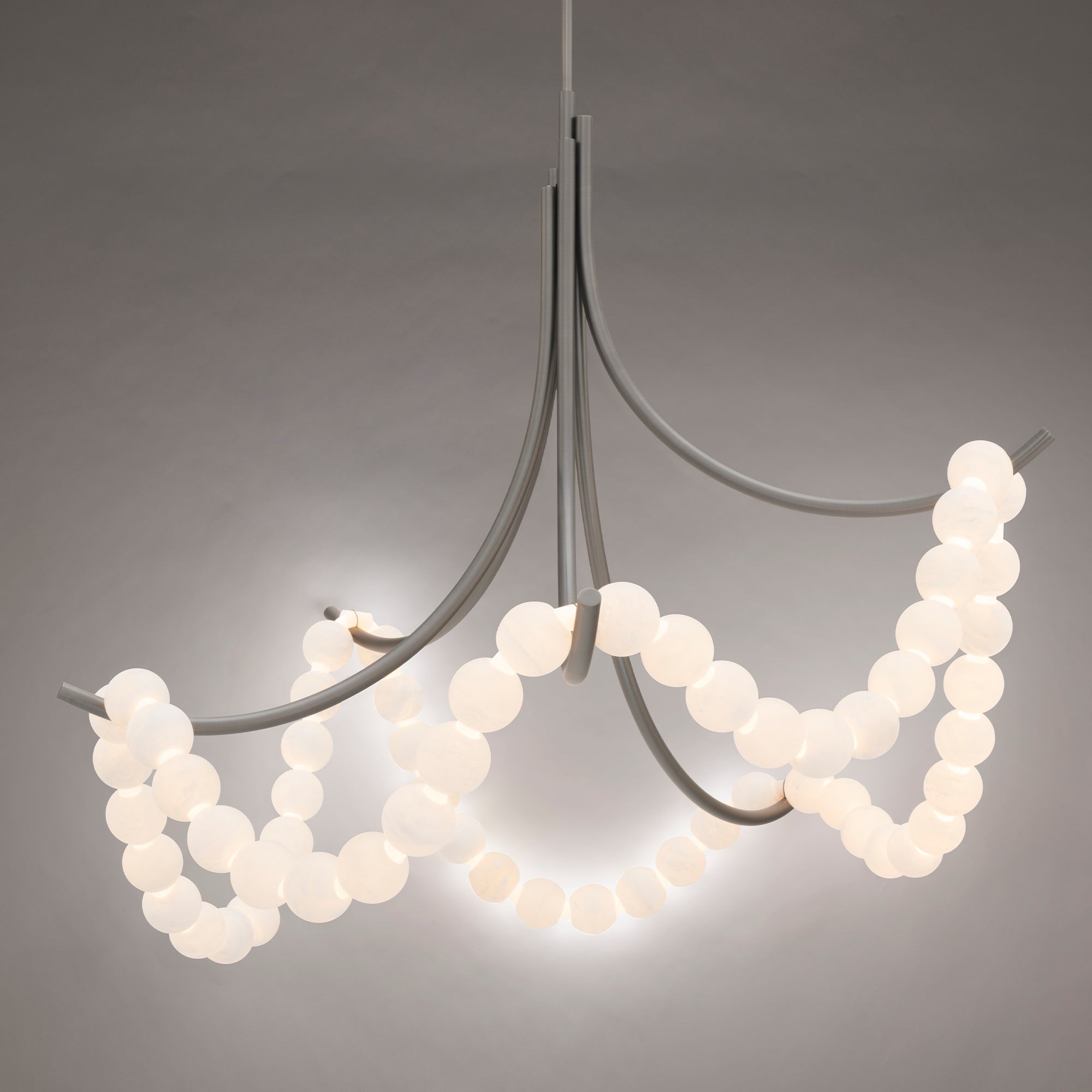 Zavenarae Premium Nordic Art Nickel Alabaster Chandelier - Lamp Copper