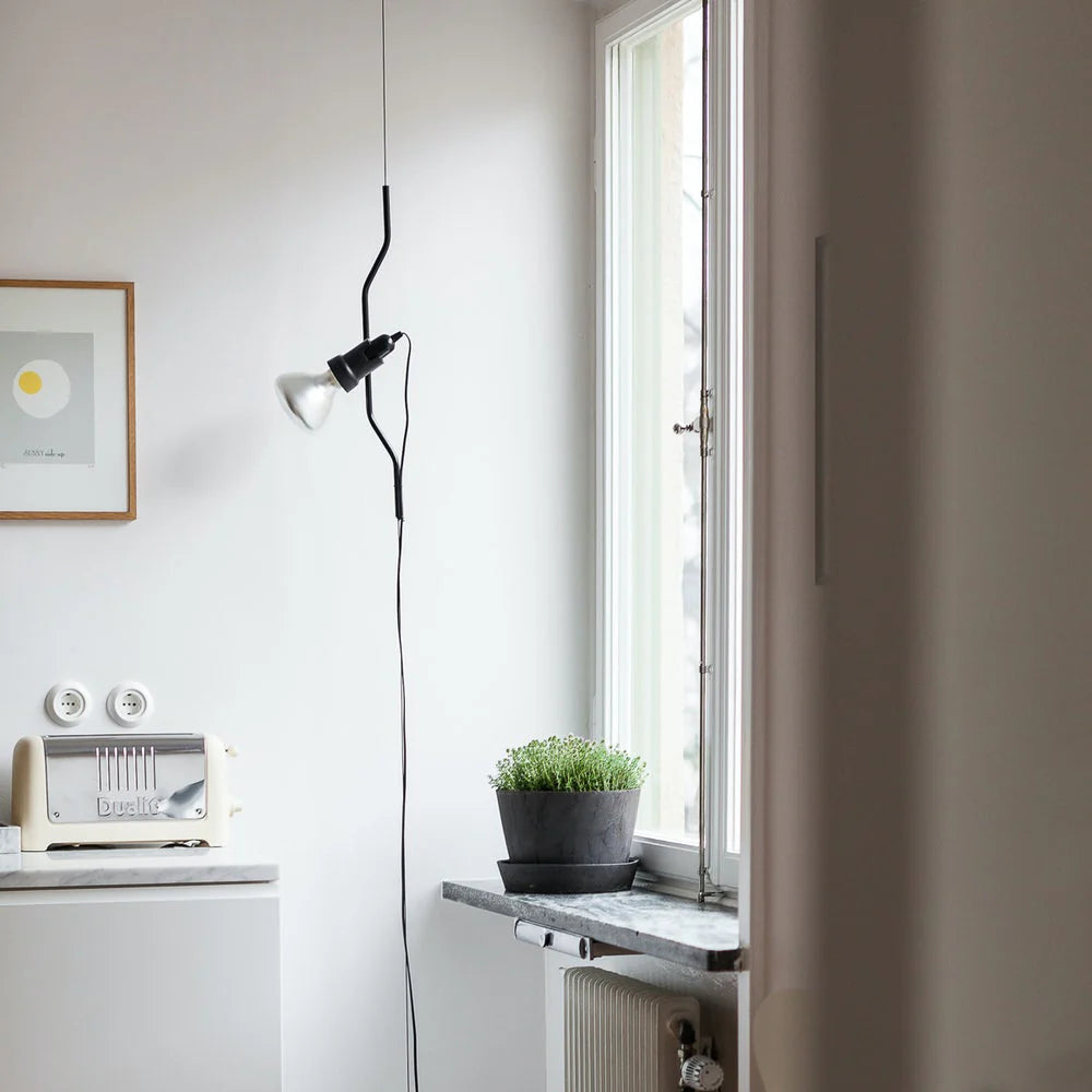 Silva Minimalist Metal Black White Red Pendant Light Dining Room Bedroom