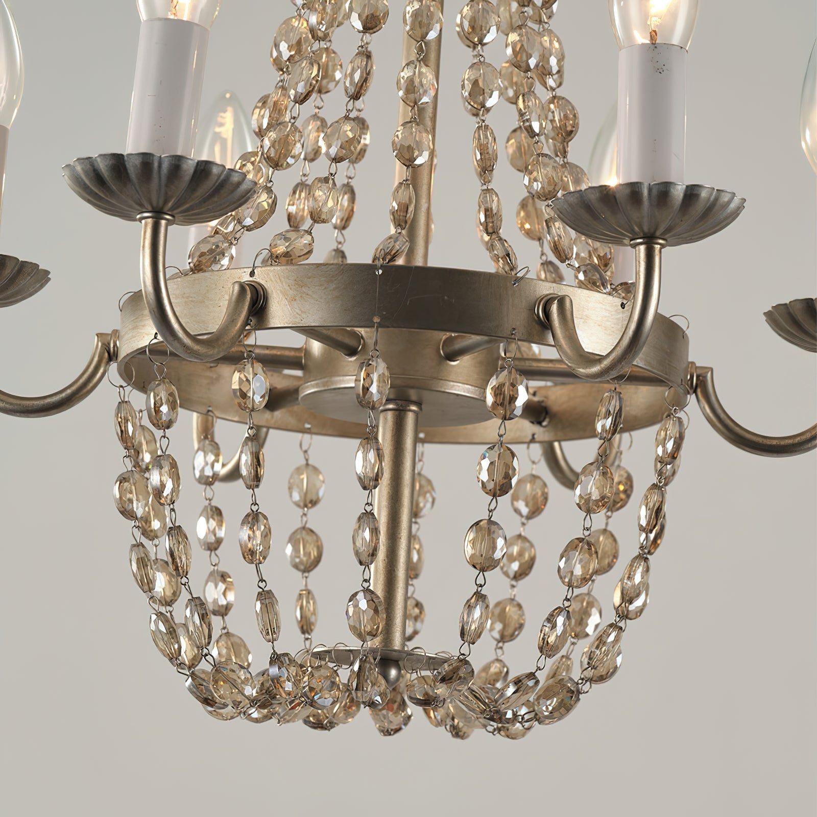 Oraeisra Vintage Flea Market Crystal Chandelier - Lamp Copper
