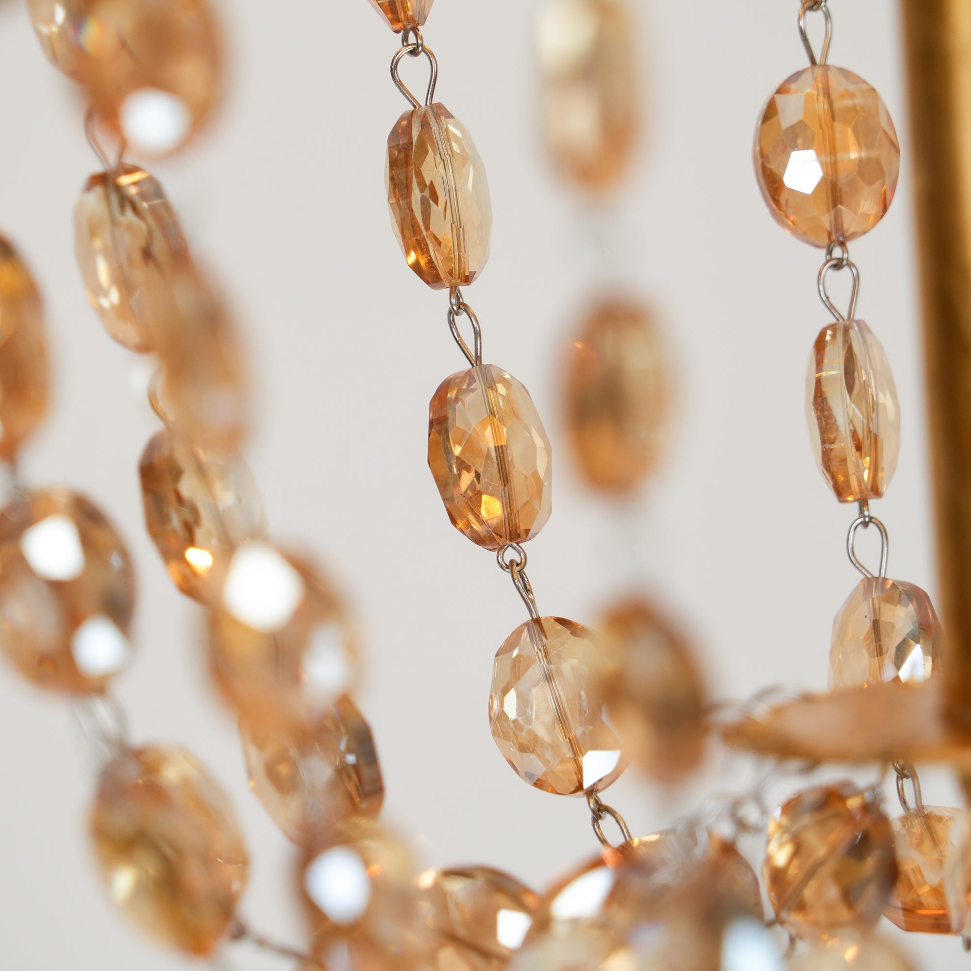 Oraeisra Vintage Flea Market Crystal Chandelier - Lamp Copper
