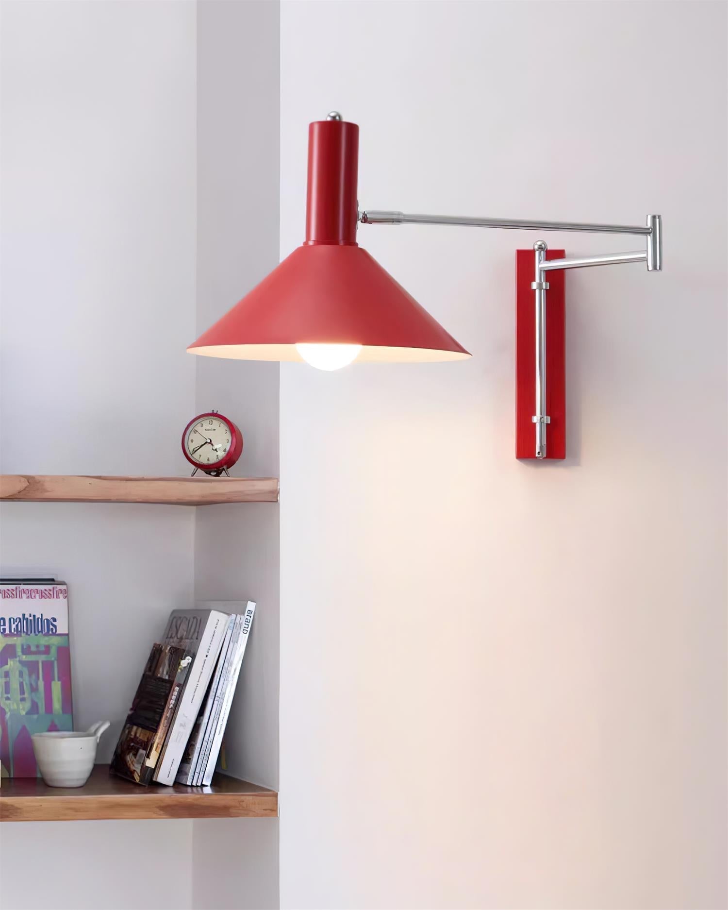 Wall Lamp Modern Adjustable Arm Red Shade Reading Light - Letslighting
