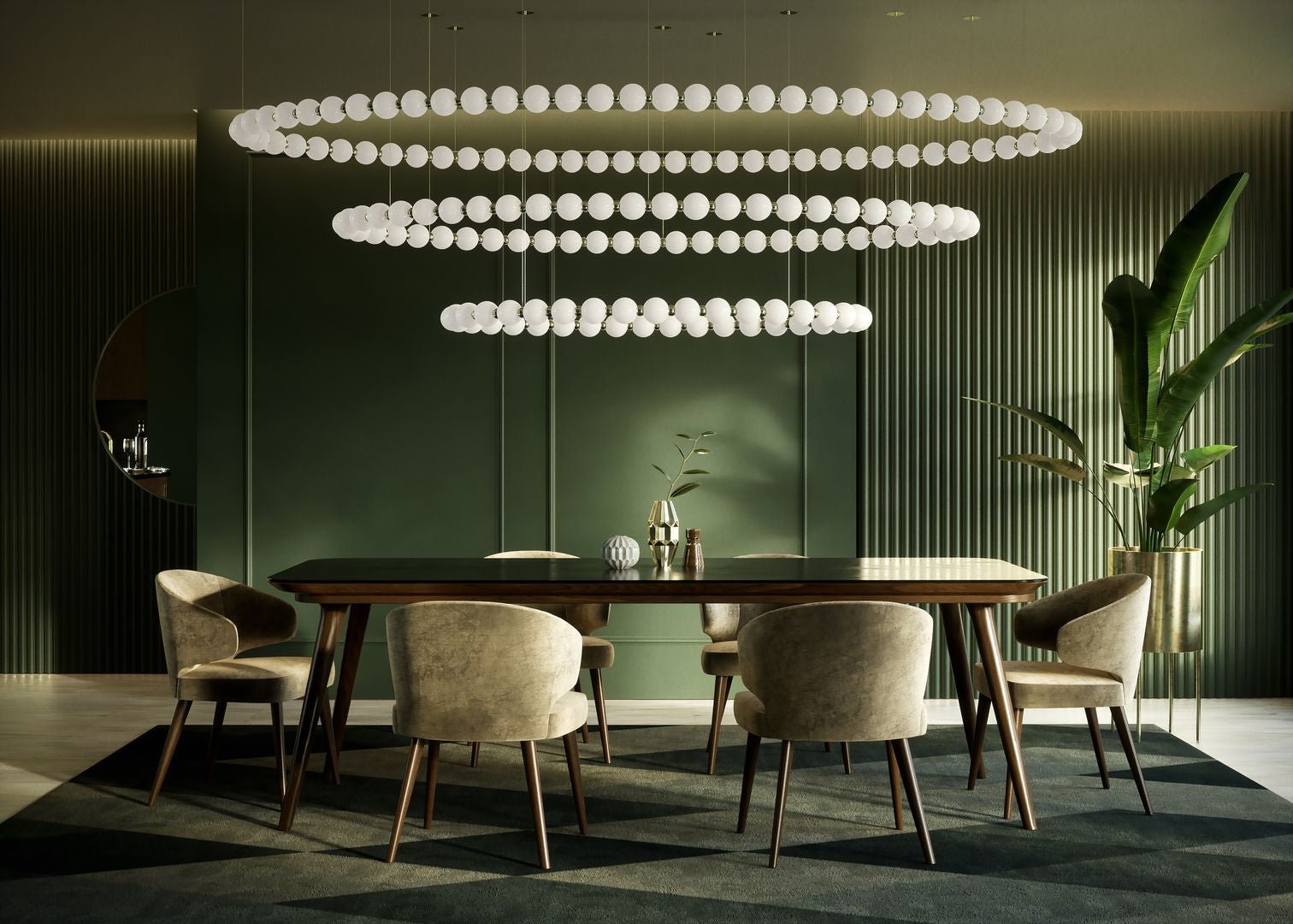 Pearl Suspension Personnalisable Métal Verre Lustre