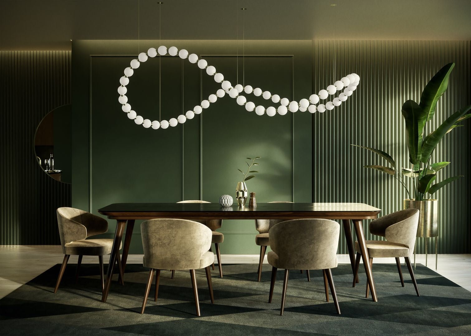 Pearl Suspension Personnalisable Métal Verre Lustre