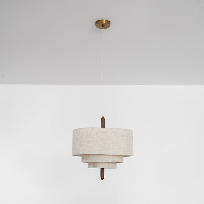 Altheus Premium Nordic Pebble Fabric Metal Pendant Lamp - Lamp Copper