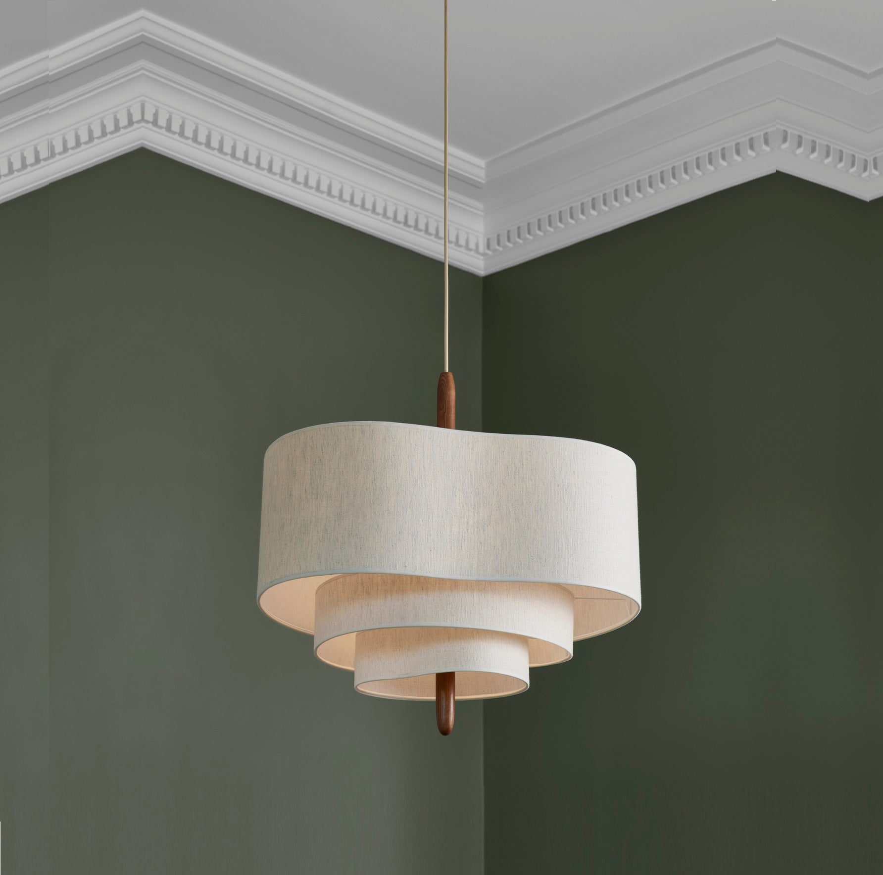 Altheus Premium Nordic Pebble Fabric Metal Pendant Lamp - Lamp Copper