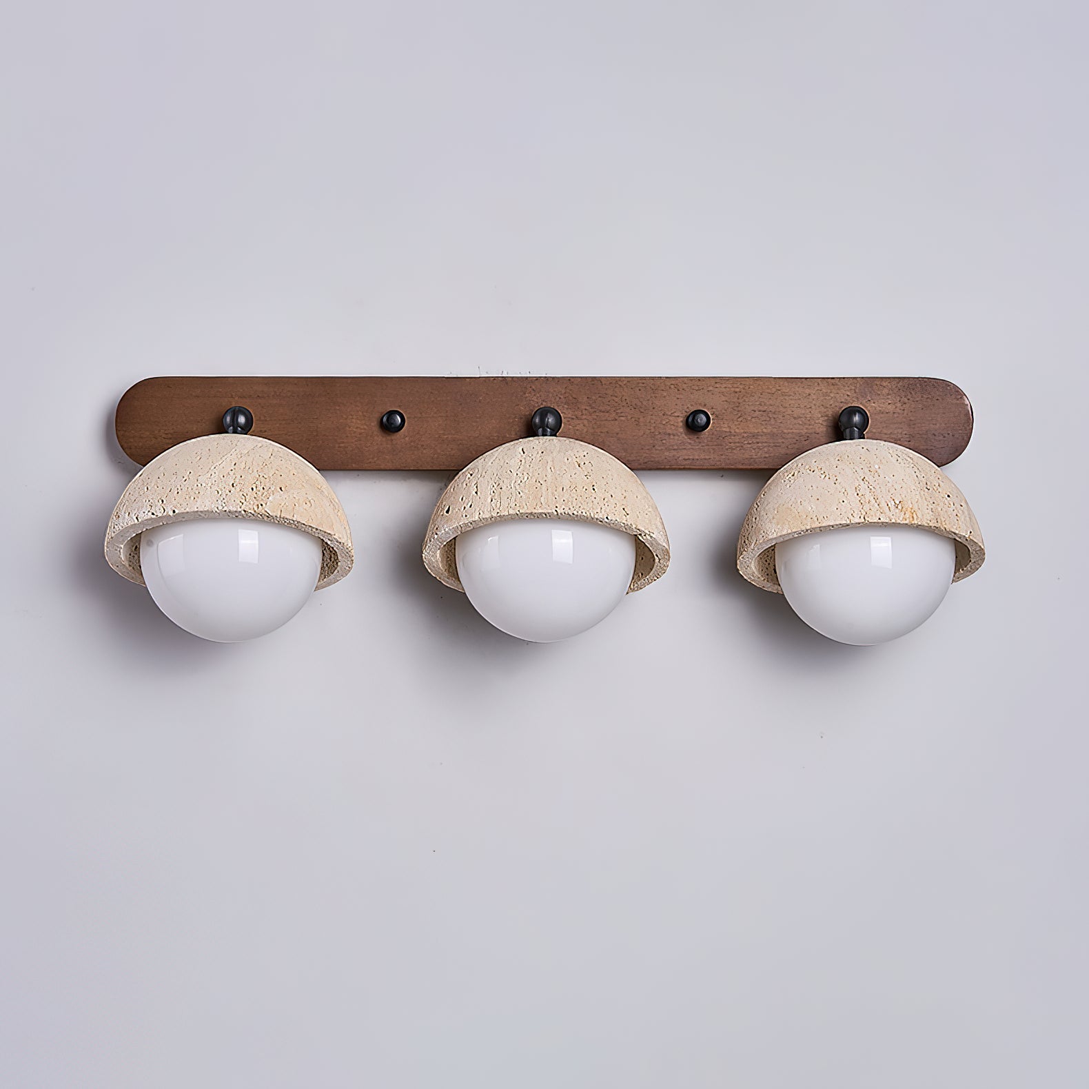 Vodora Modern Minimalist Wood Travertine Wall Sconce Wall Lamp - Lamp Copper