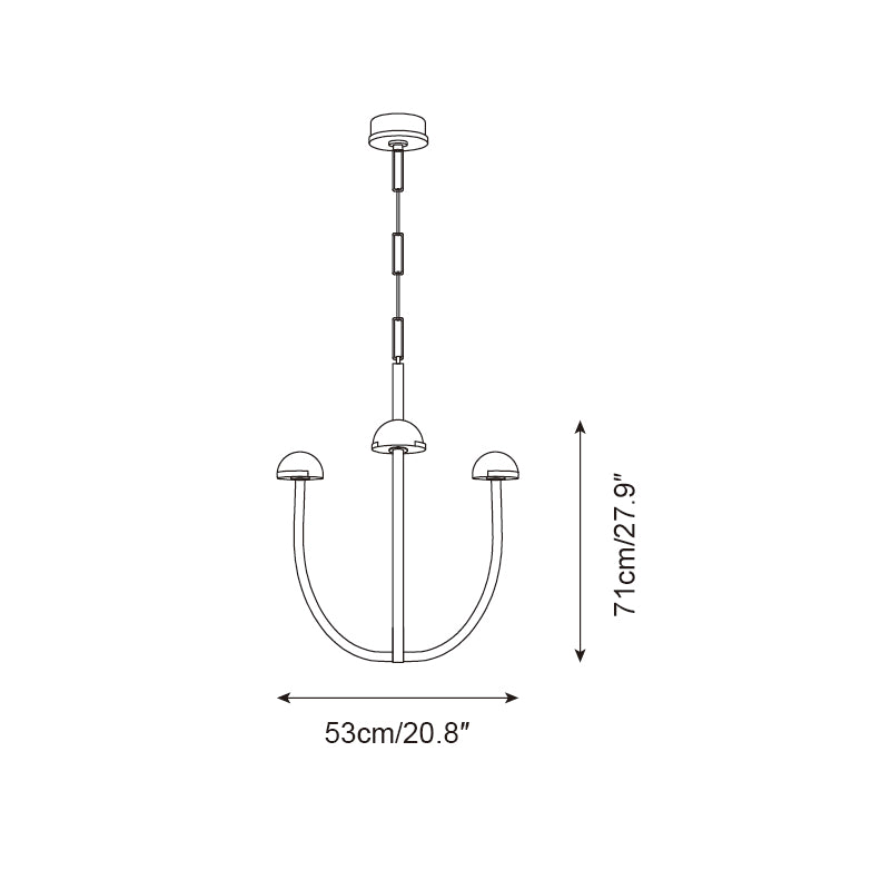 Pedra Chandelier Minimalist Arc Geometry - Letslighting