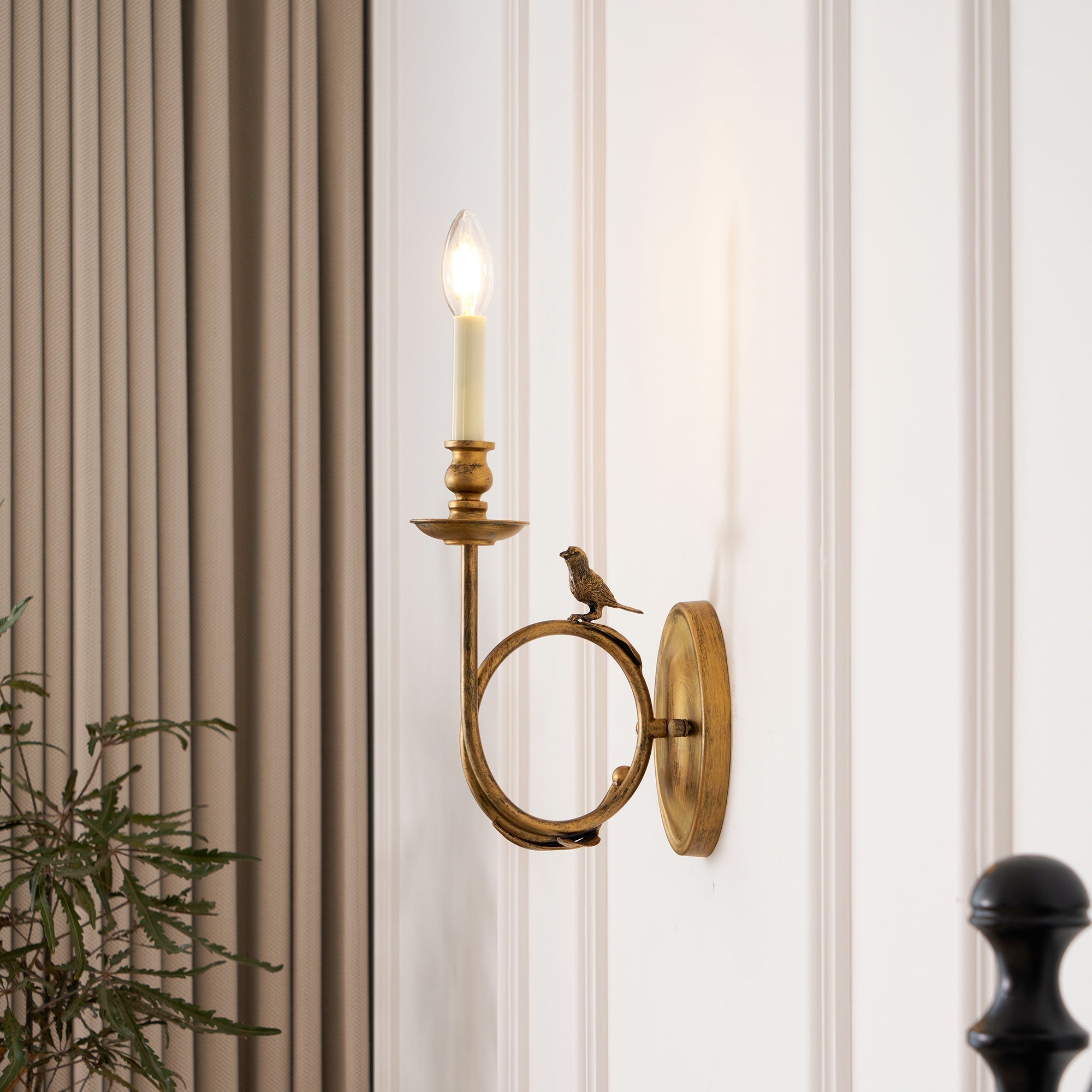 Utheara Vintage Industrial Bird Metal Sconce Wall Lamp - Lamp Copper