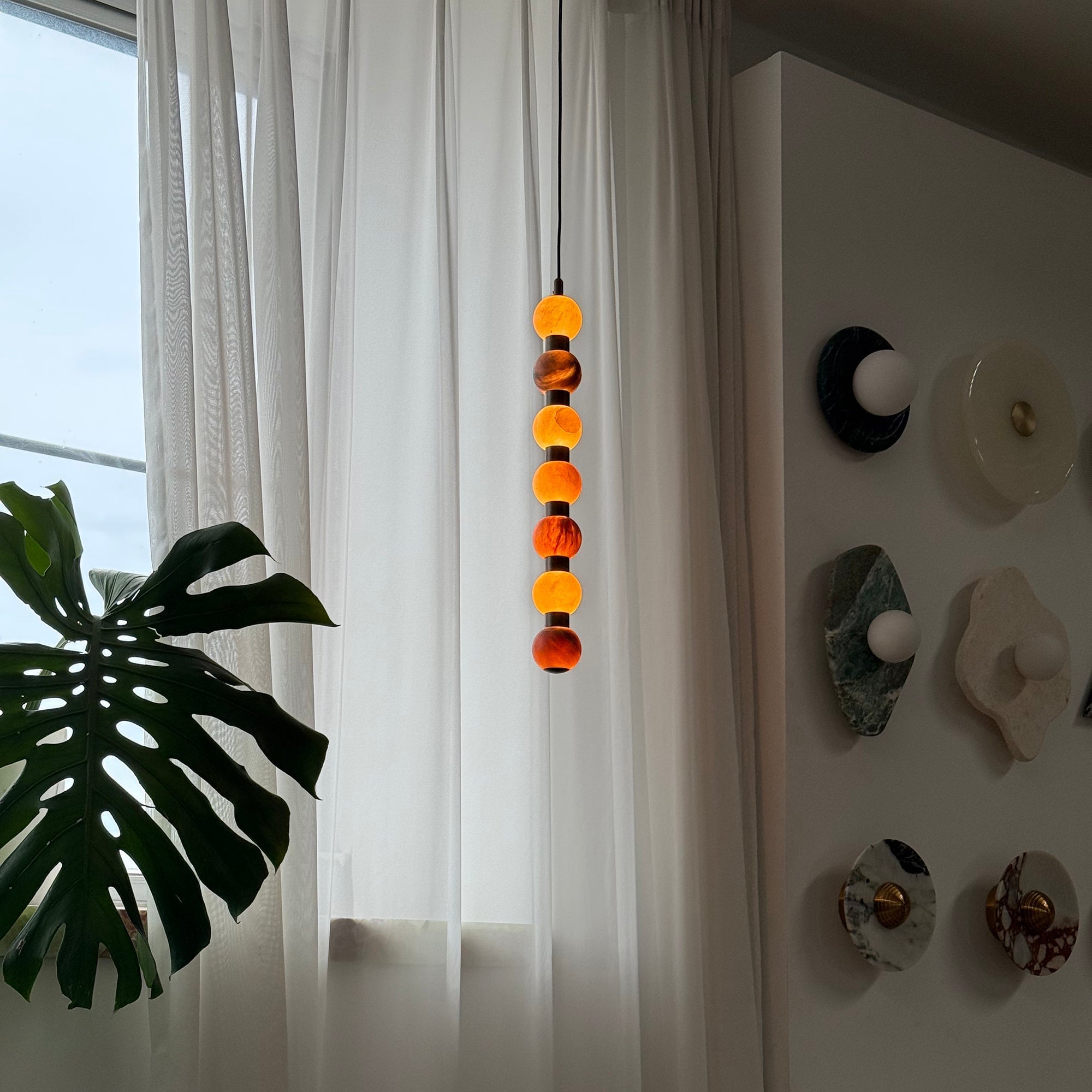Ulshae Modern Minimalist Art Marble Pendant Lamp - Lamp Copper