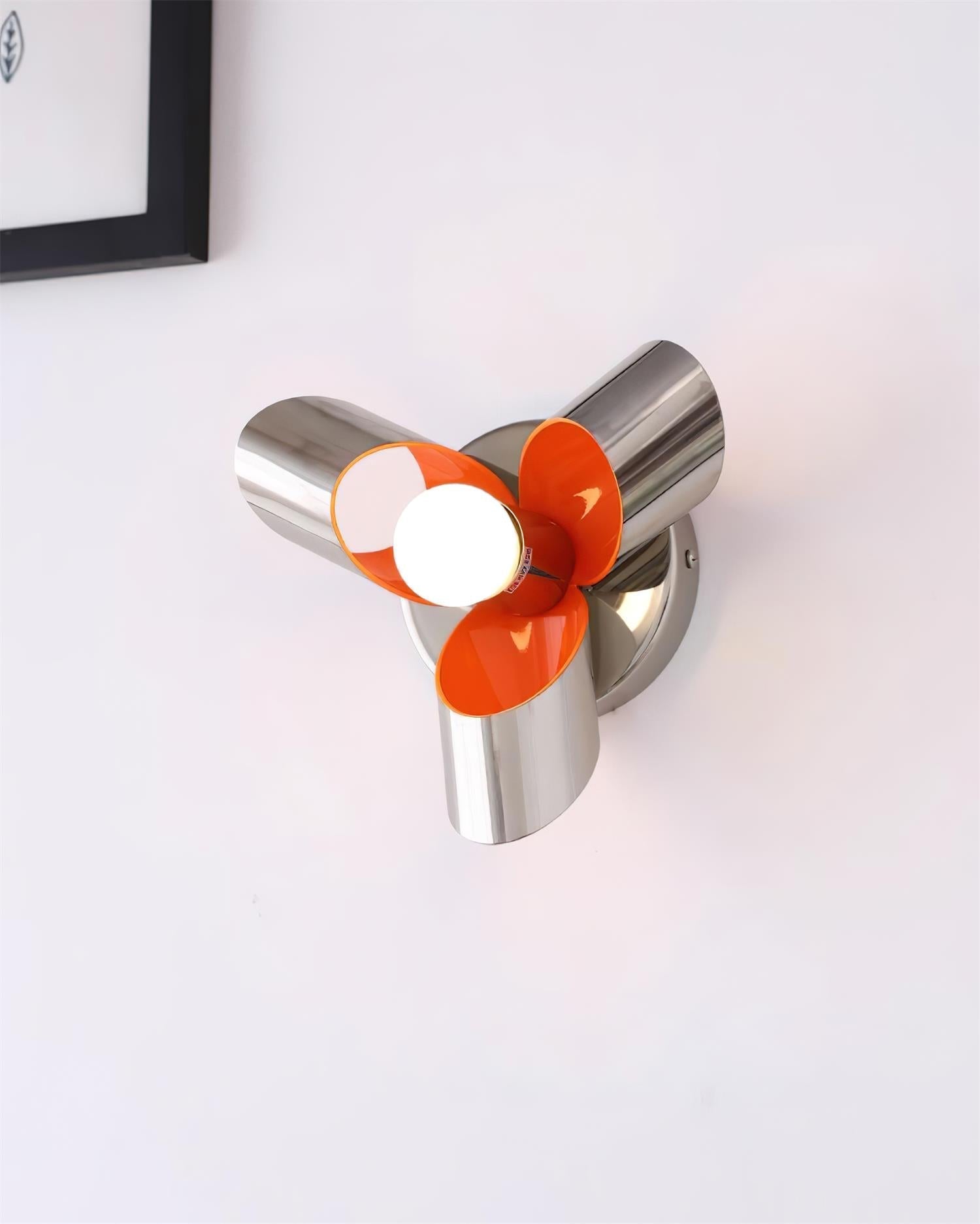 Petala Wall Lamp Chrome Petals Orange Interior - Letslighting