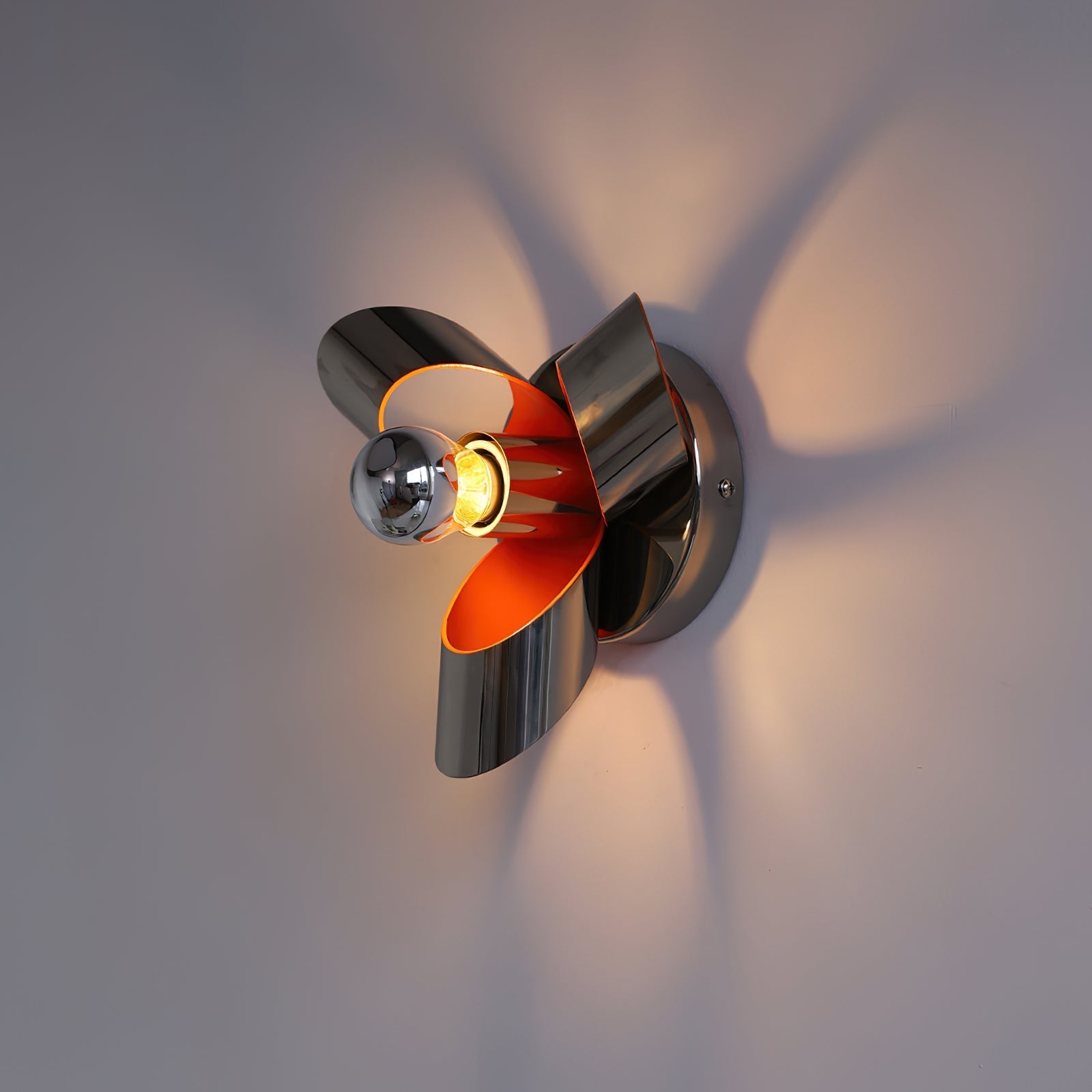 Petala Wall Lamp Chrome Petals Orange Interior - Letslighting