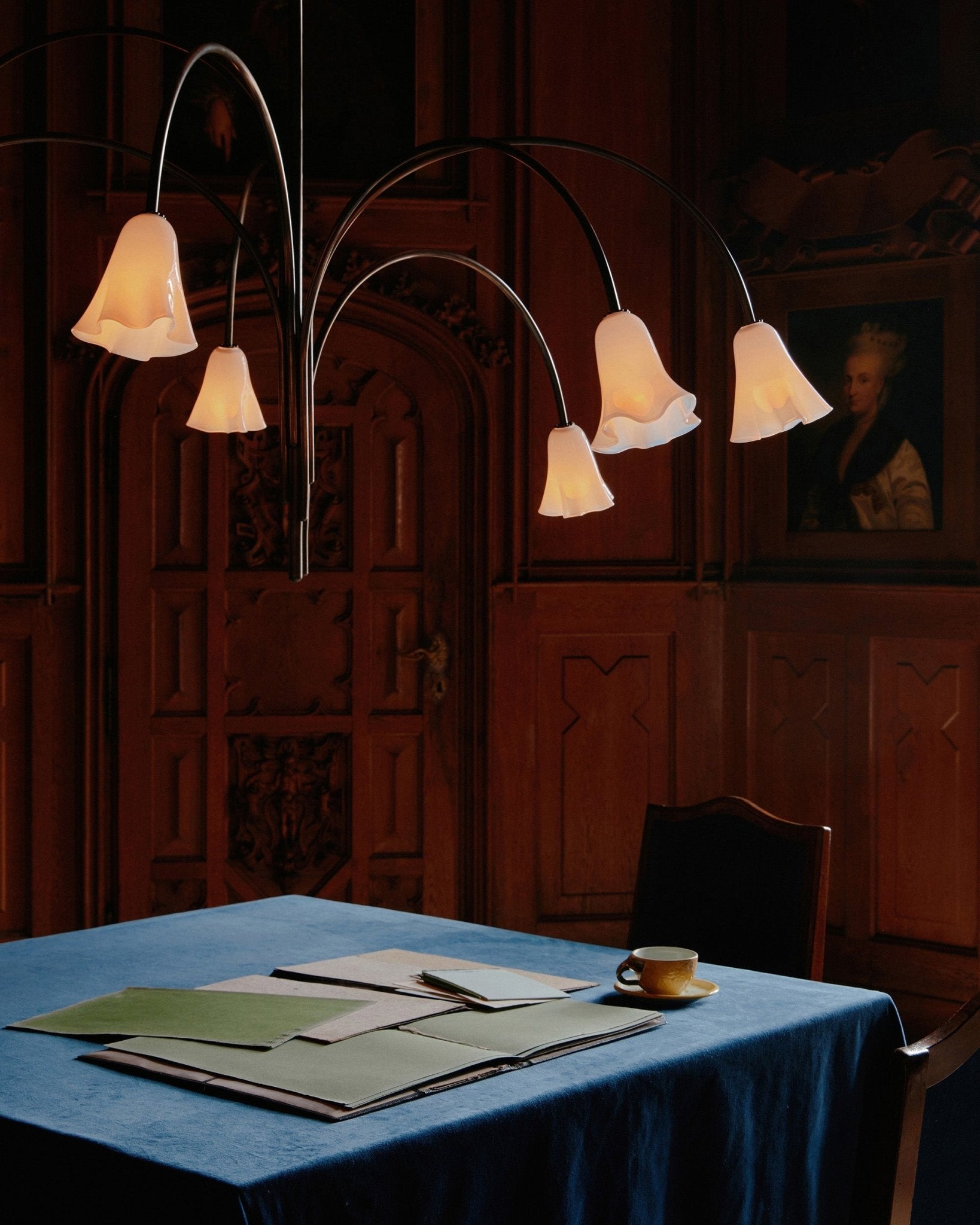 Aurora Chandelier Blossom Petal Glass Arms - Letslighting