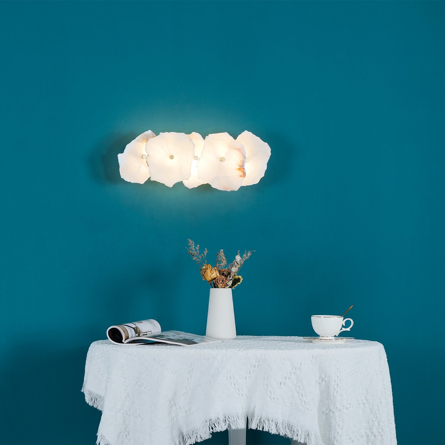 Alaeila Floral Cluster Alabaster Wall Light - Blowlighting
