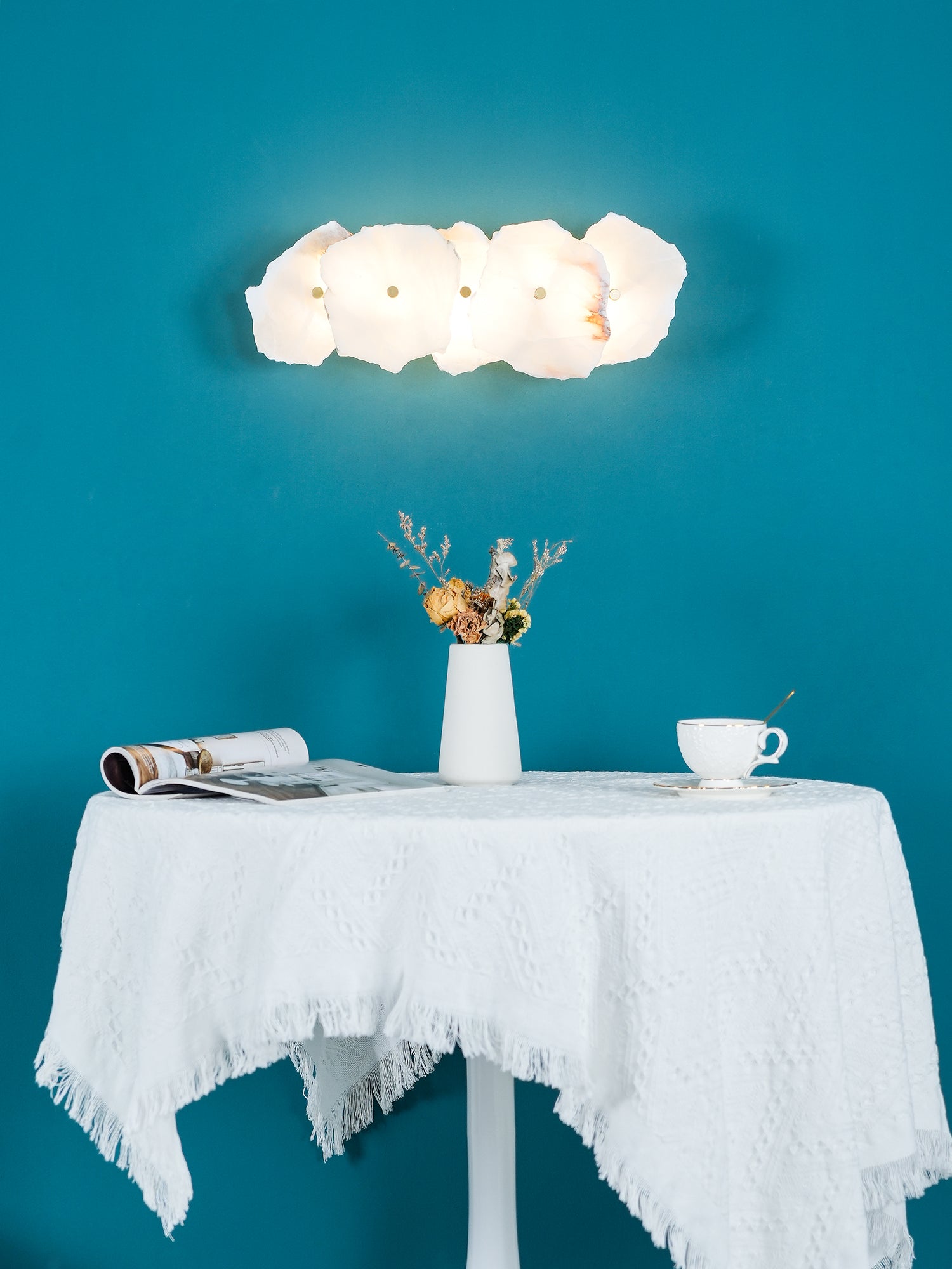 Alaeila Floral Cluster Alabaster Wall Light - Blowlighting