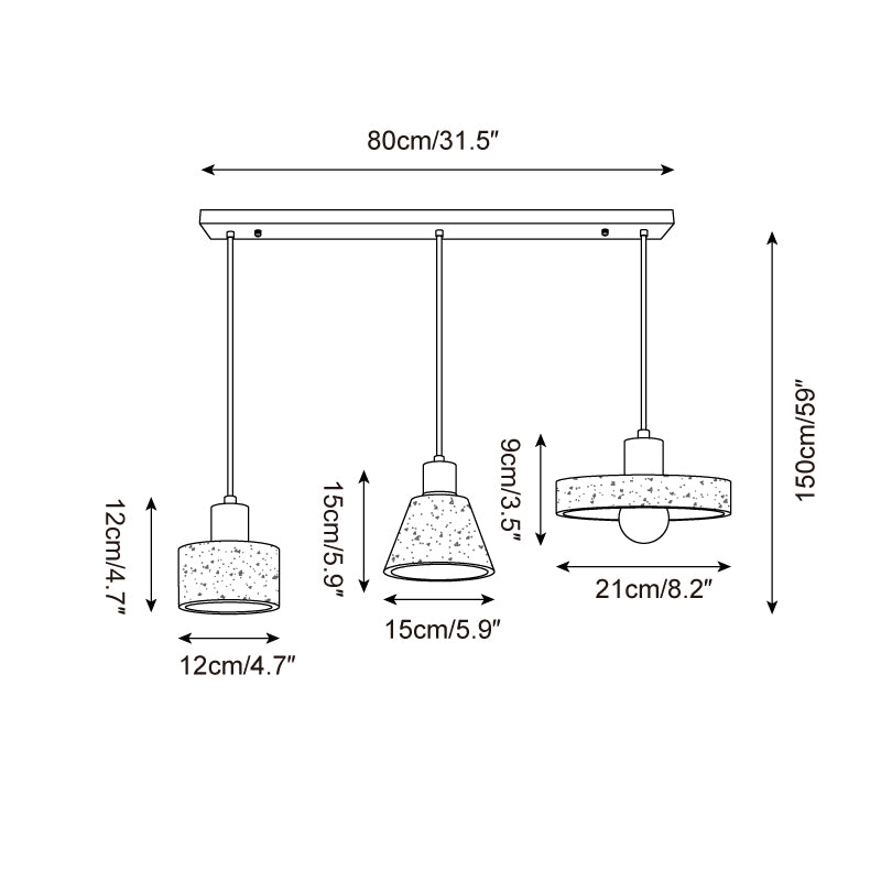 Ritta Pendant Light Travertine Cluster - Letslighting