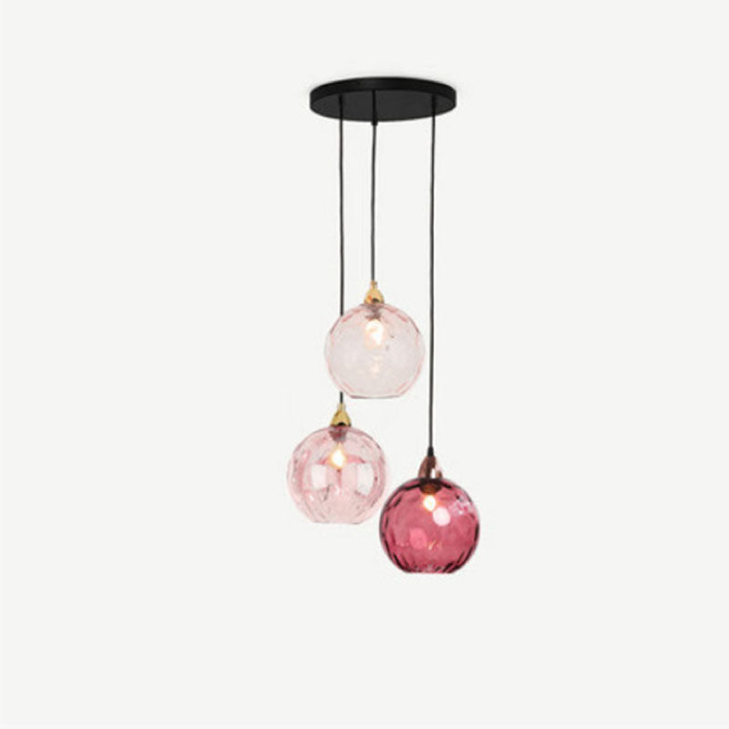 Valentina Suspension Boule Ondulation Nortique Métal/Verre Vert/Gris Salon