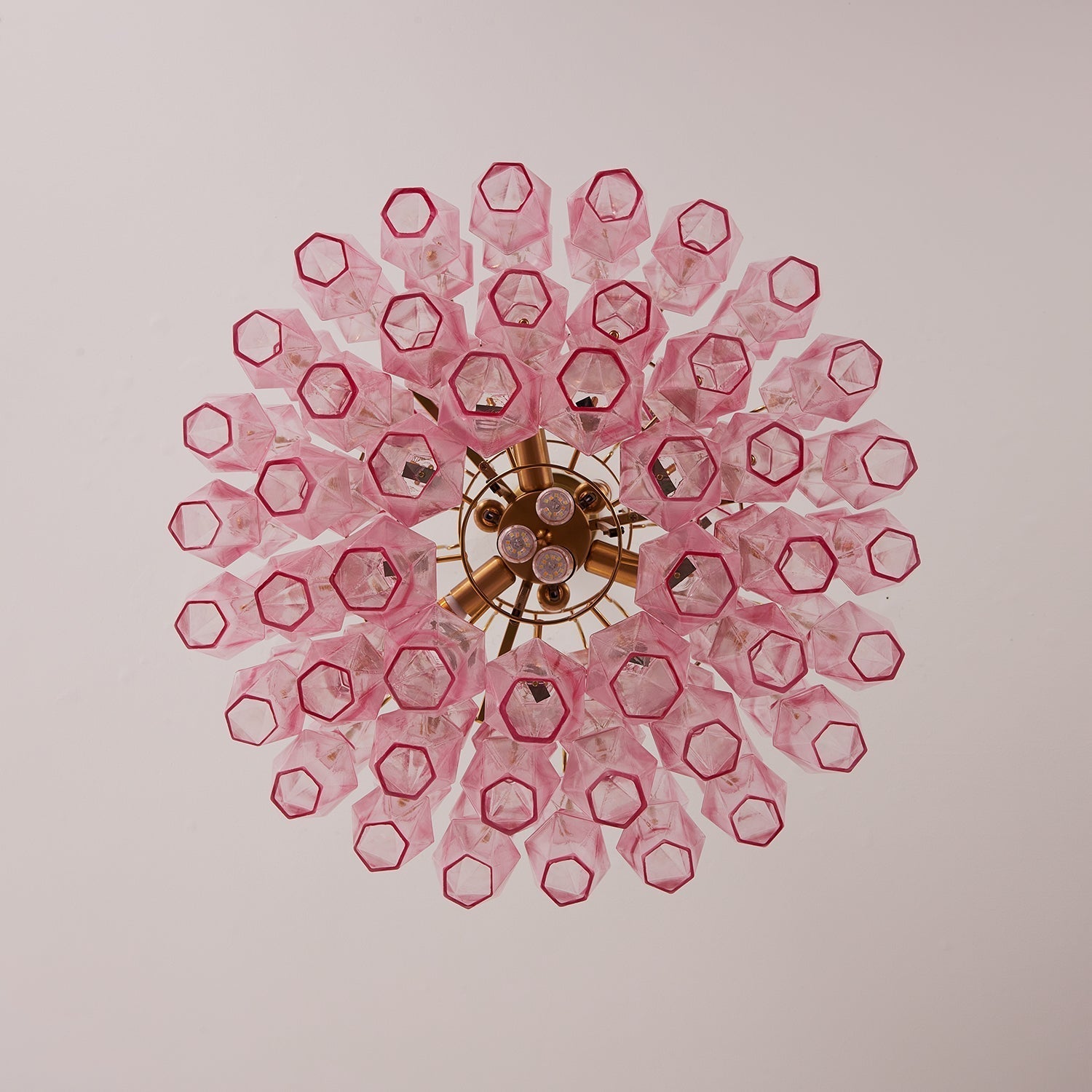 Aurora Chandelier Pink Murano Glass Layered Glam - Letslighting